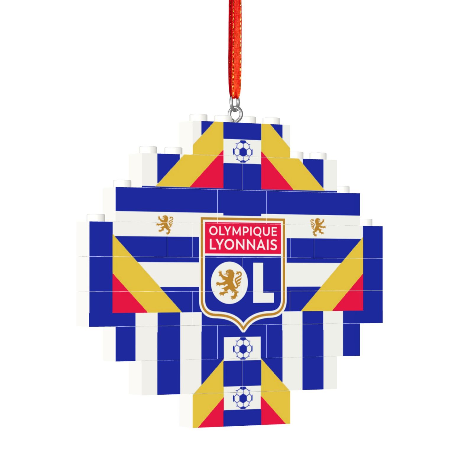 Olympique Lyonnais Building Block Puzzle Ornament BBP2012 - Soccerfana