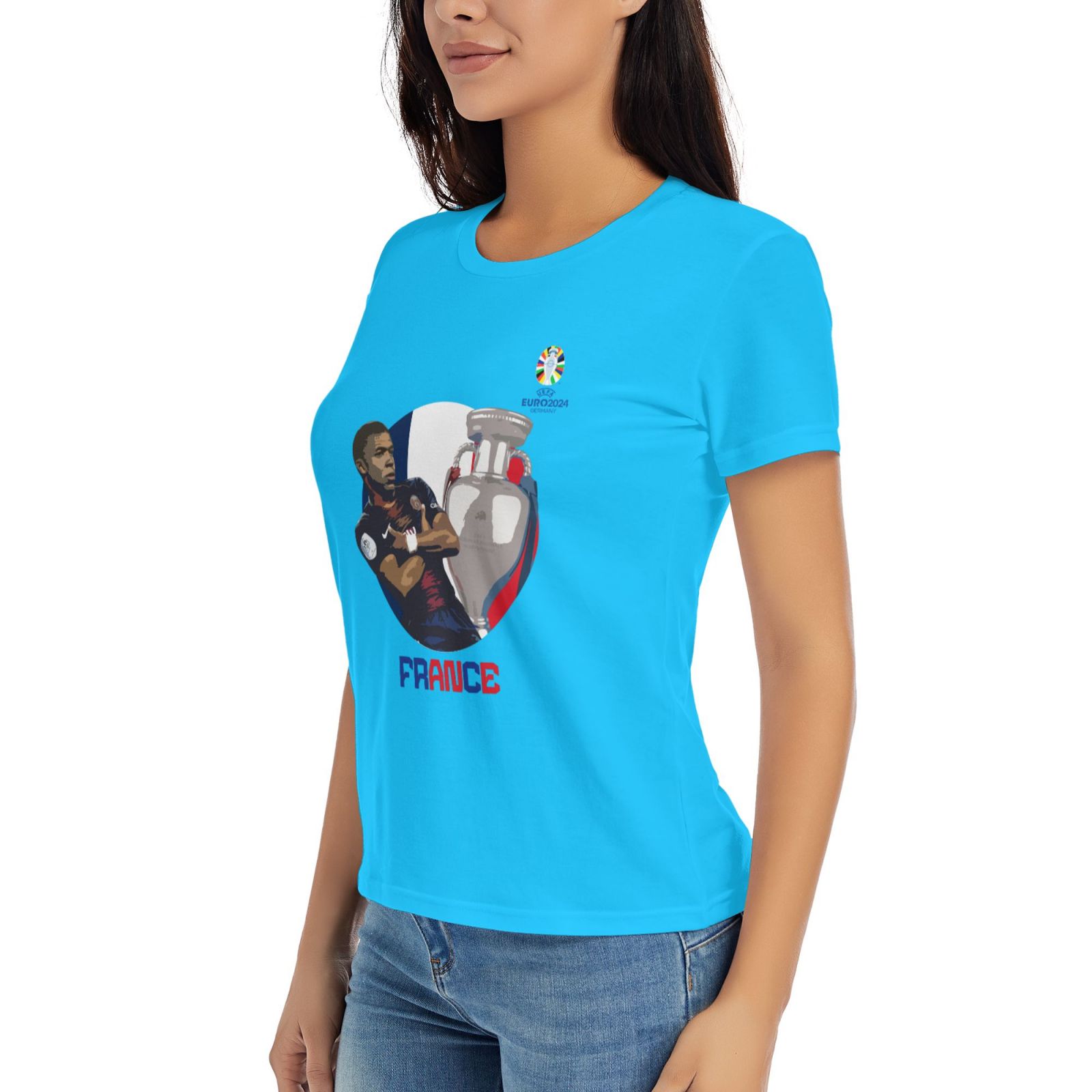 Women's France EURO 2024 Basic Short Sleeve T-Shirt WBT1730 - Soccerfana
