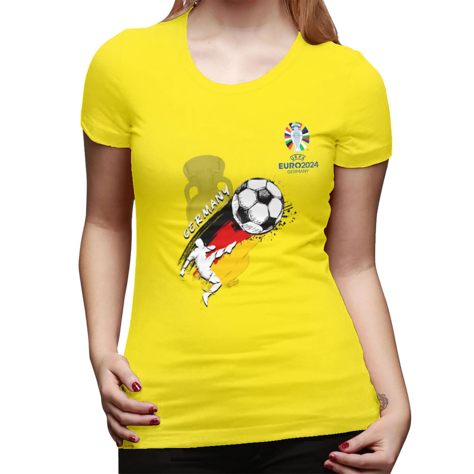 Women's Germany EURO 2024 Basic Short Sleeve T-Shirt WBT1680 - Soccerfana
