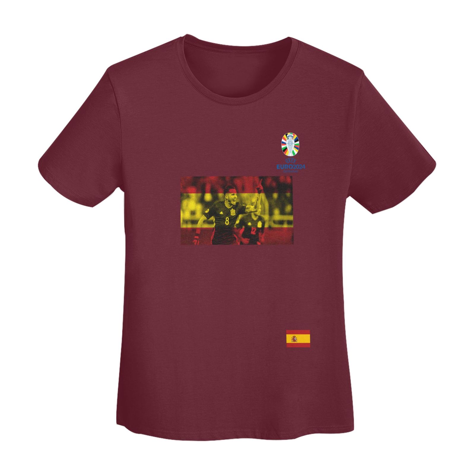 Women's Spain EURO 2024 Basic Short Sleeve T-Shirt WBT1740 - Soccerfana