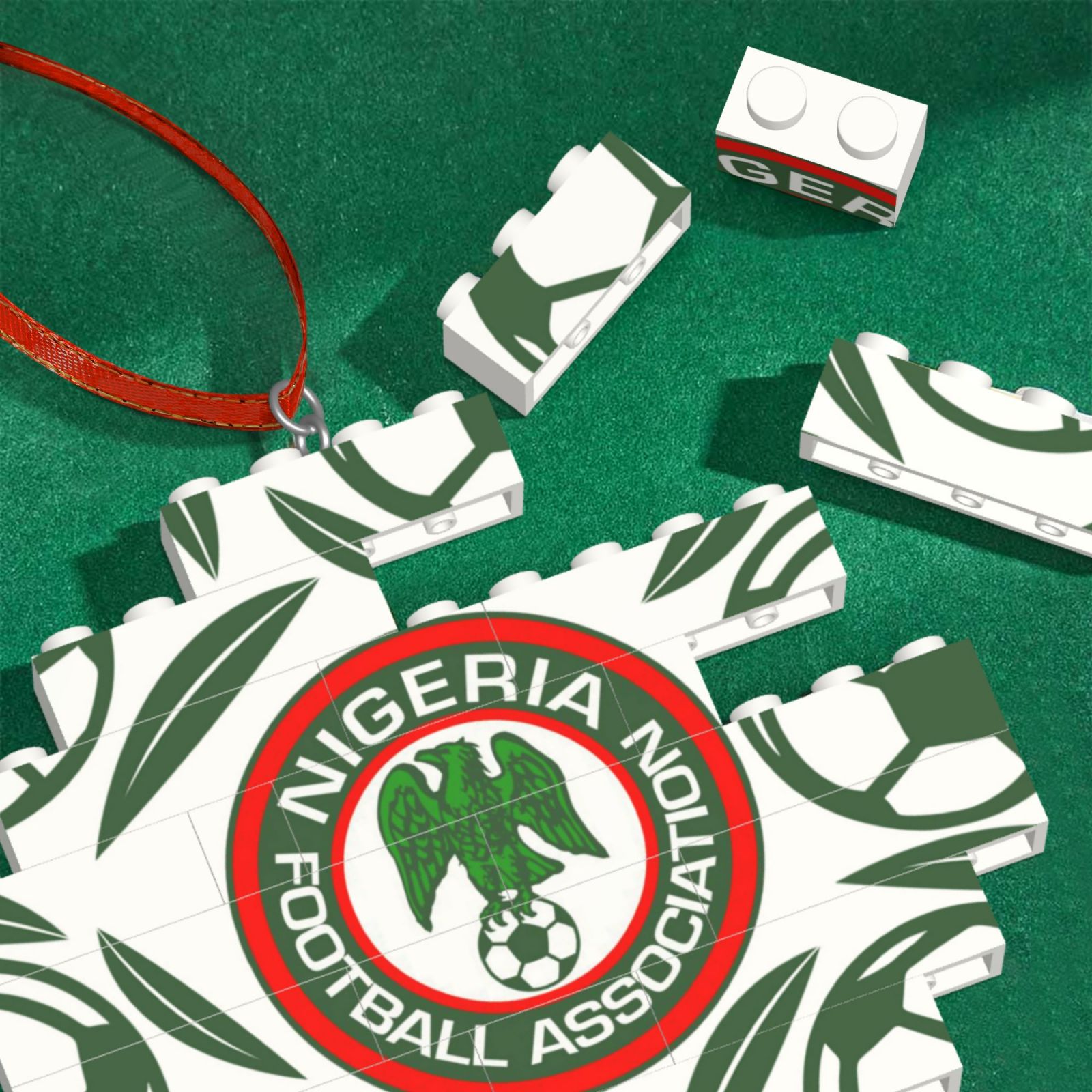 Nigeria Building Block Puzzle Ornament BBP2105 - Soccerfana
