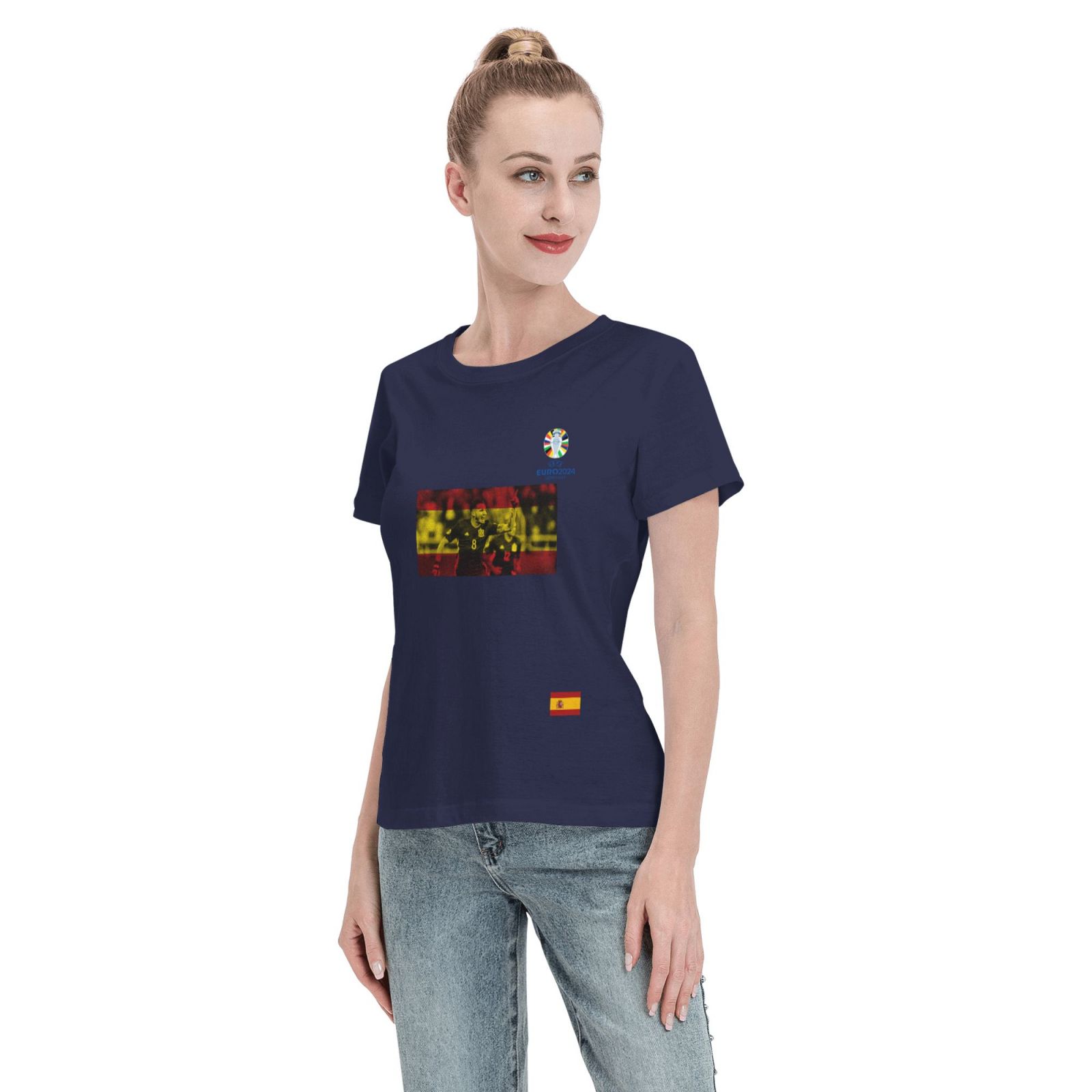 Women's Spain EURO 2024 Basic Short Sleeve T-Shirt WBT1740 - Soccerfana