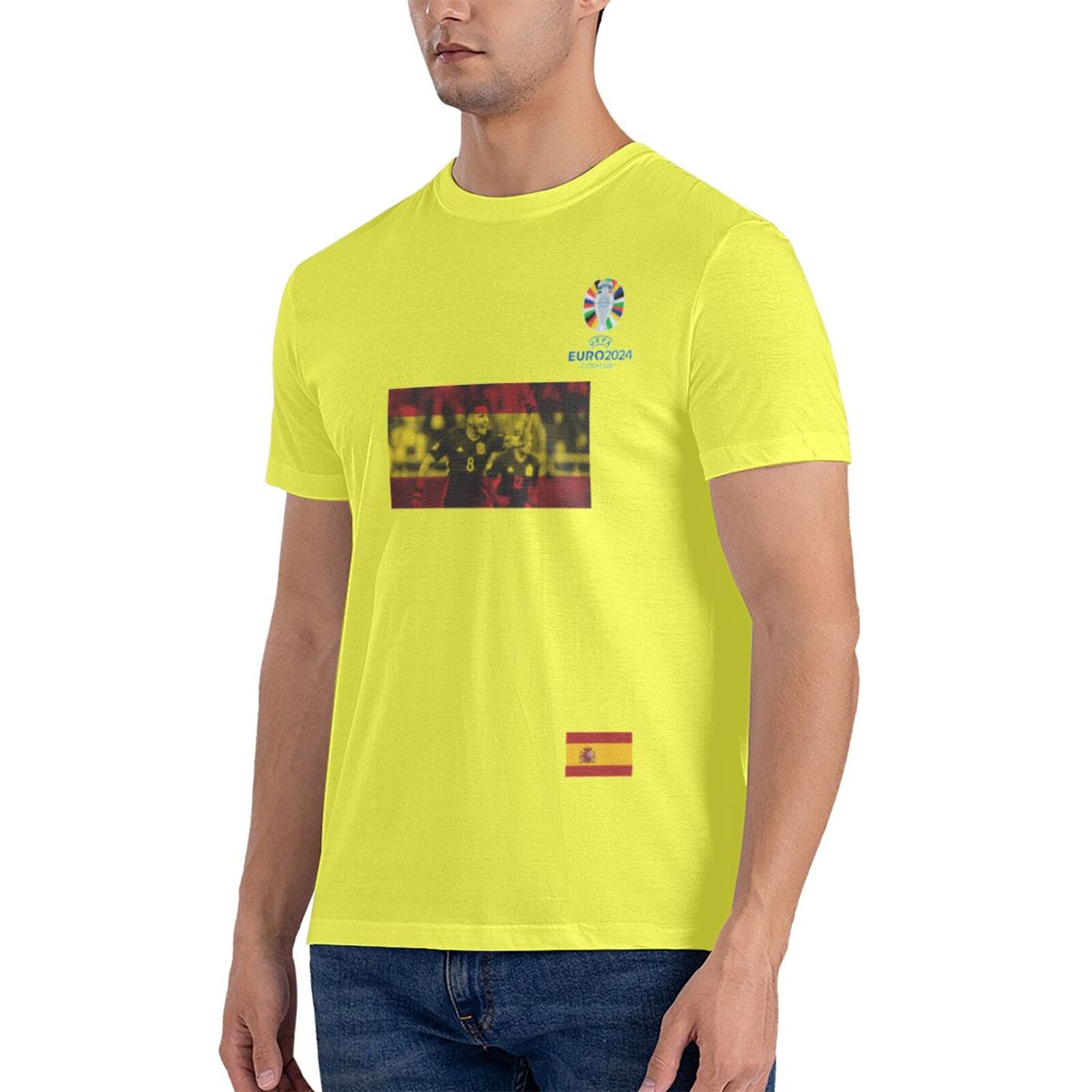 Men's Spain EURO 2024 Basic Short Sleeve T-Shirt BST1739 - Soccerfana