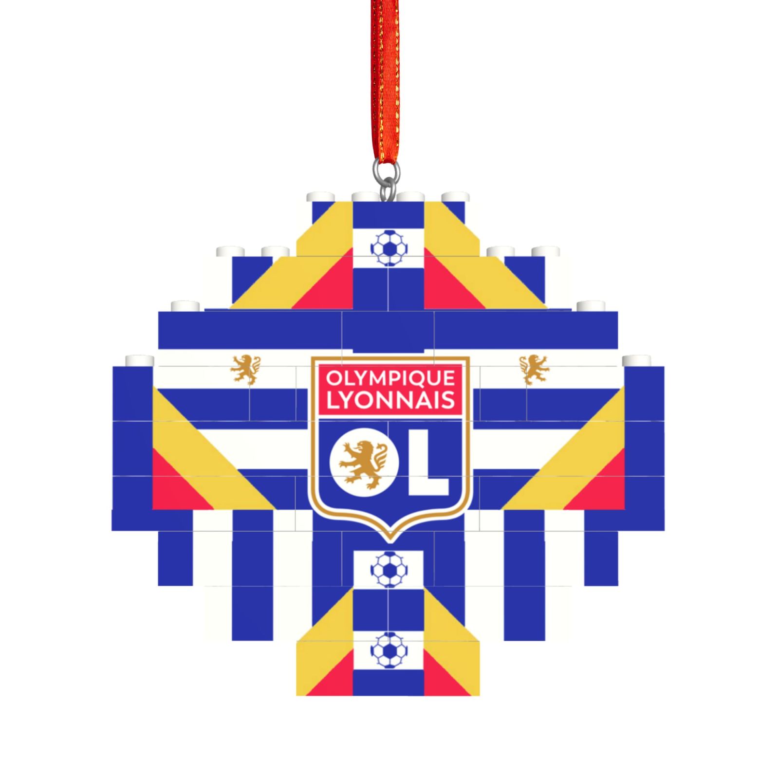 Olympique Lyonnais Building Block Puzzle Ornament BBP2012 - Soccerfana