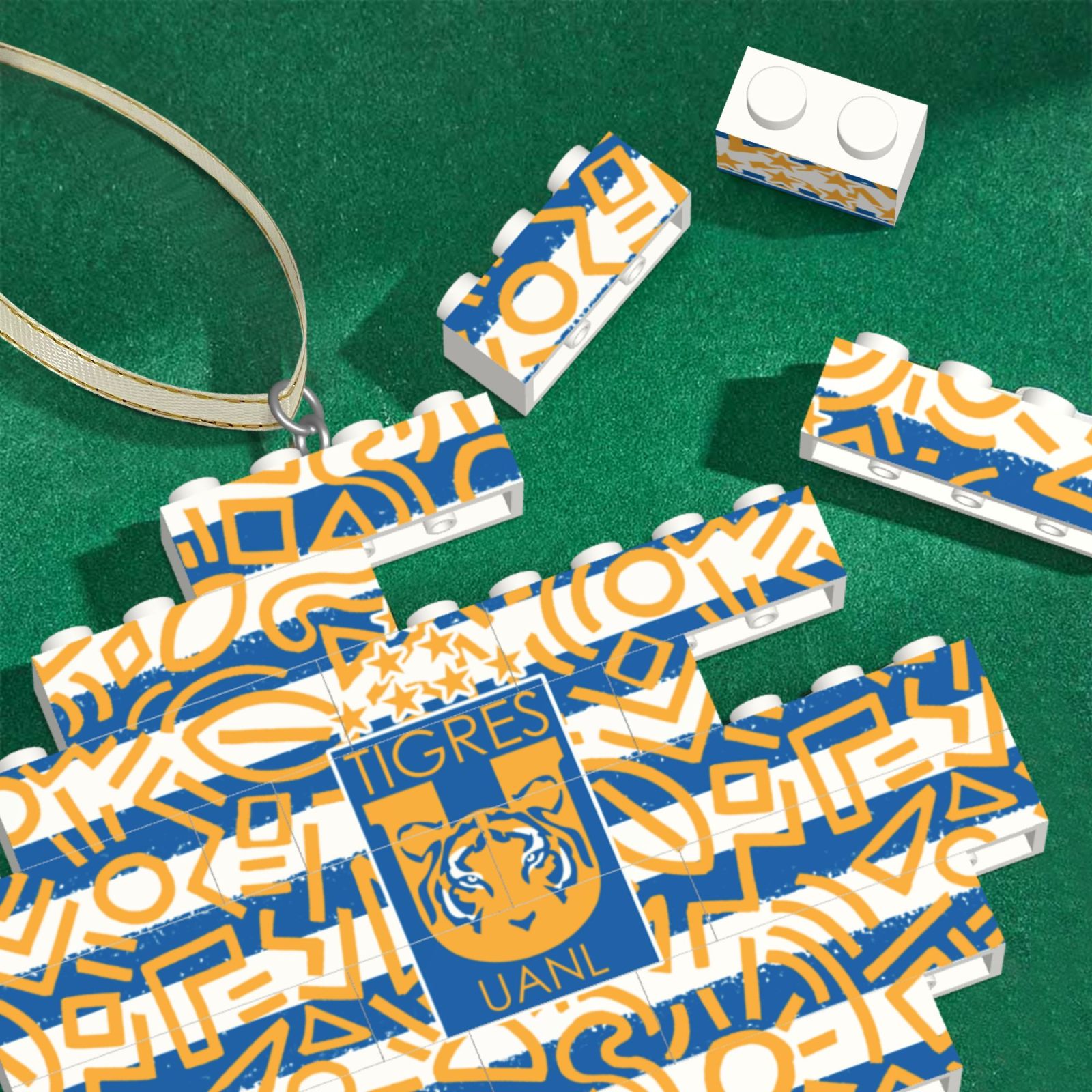 Tigres UANL Building Block Puzzle Ornament BBP2032 - Soccerfana