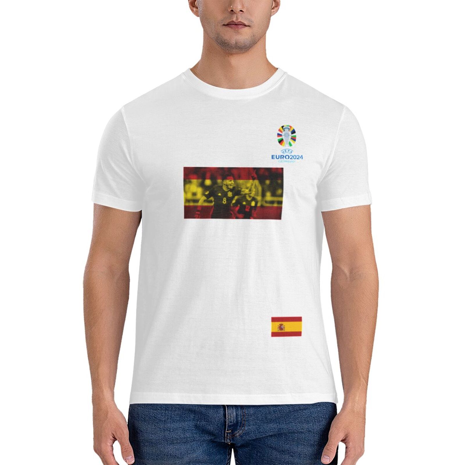 Men's Spain EURO 2024 Basic Short Sleeve T-Shirt BST1739 - Soccerfana
