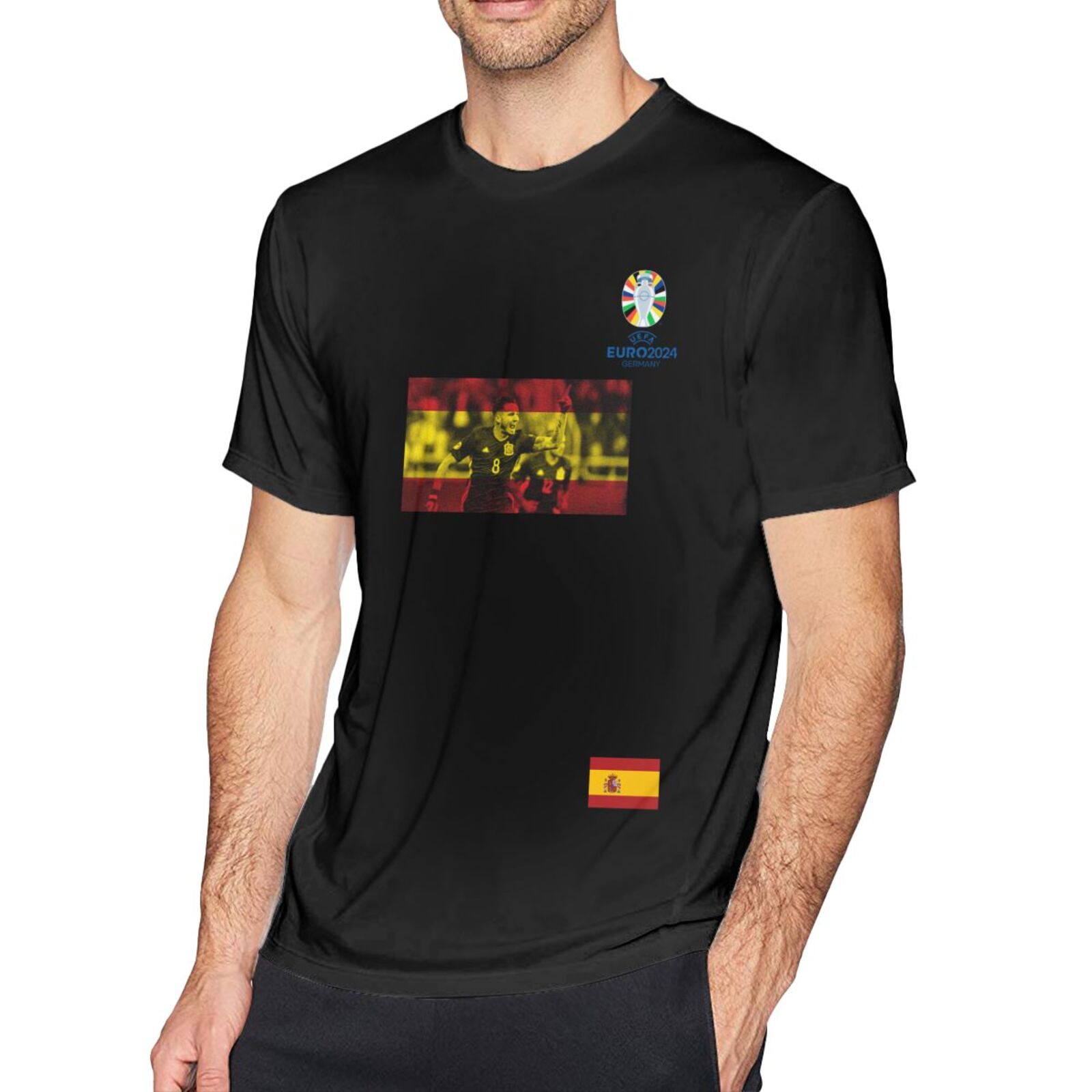 Men's Spain EURO 2024 Basic Short Sleeve T-Shirt BST1739 - Soccerfana