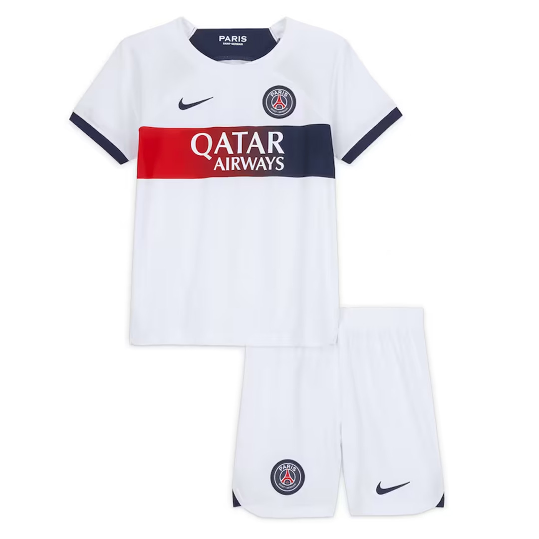 Kid's Paris Saint-Germain Away Jersey+Shorts 23/24 - Soccerfana