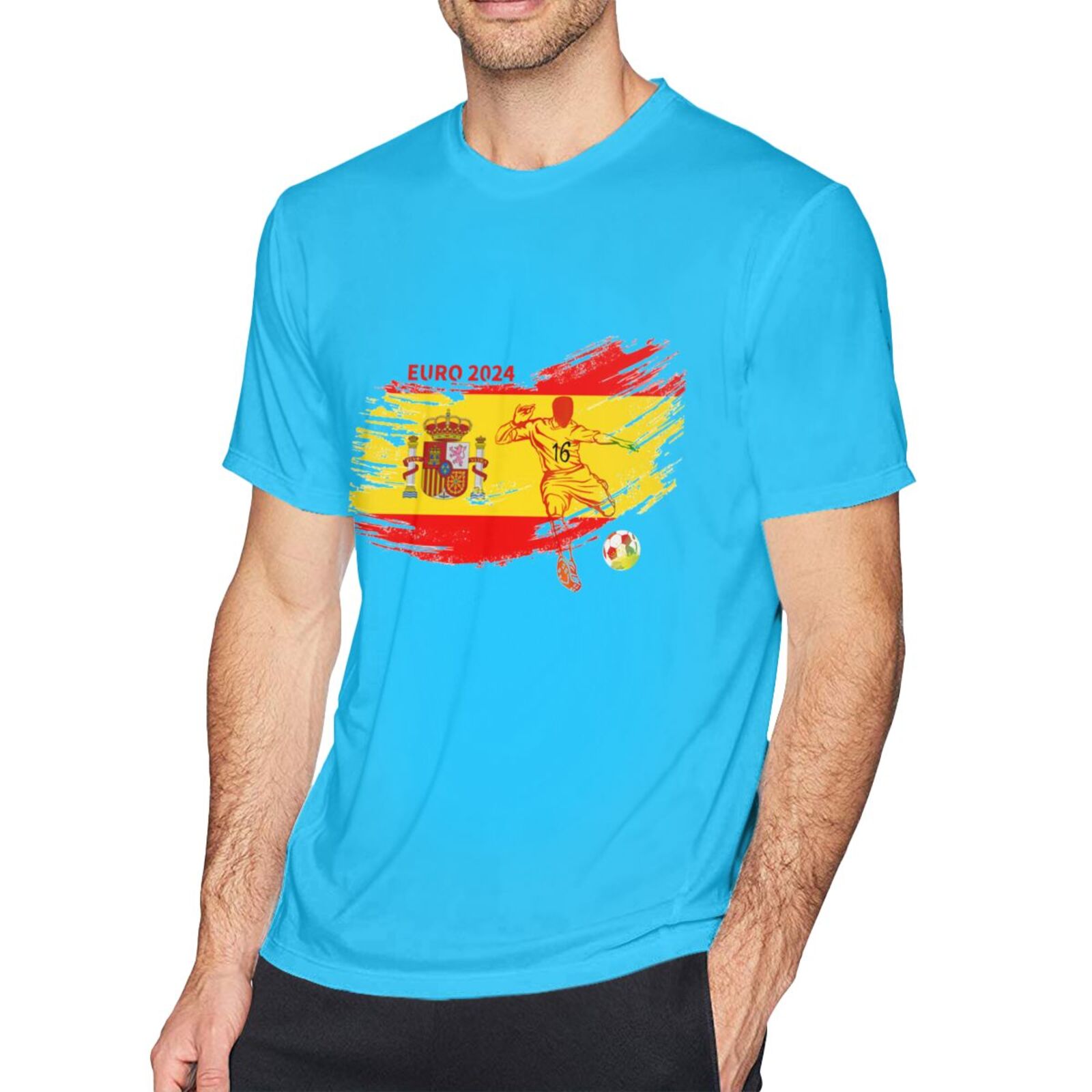 Men's Spain EURO 2024 Basic Short Sleeve T-Shirt BST1752 - Soccerfana
