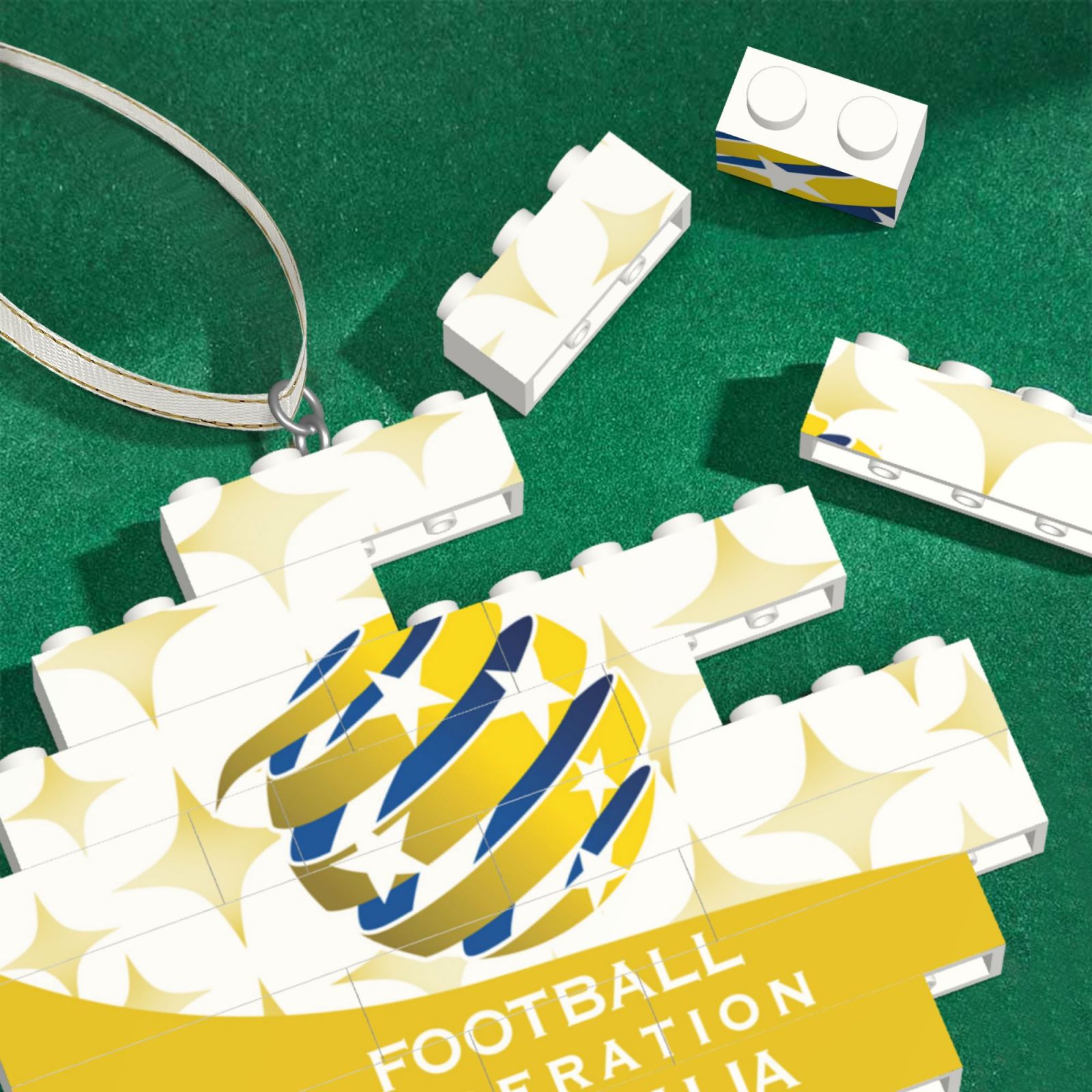 Australia Building Block Puzzle Ornament BBP2202 - Soccerfana