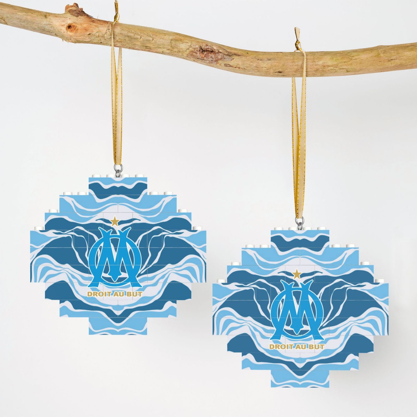 Olympique Marseille Building Block Puzzle Ornament BBP2021 - Soccerfana