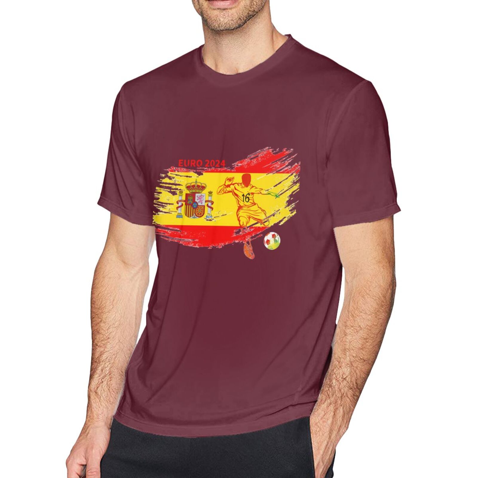 Men's Spain EURO 2024 Basic Short Sleeve T-Shirt BST1752 - Soccerfana