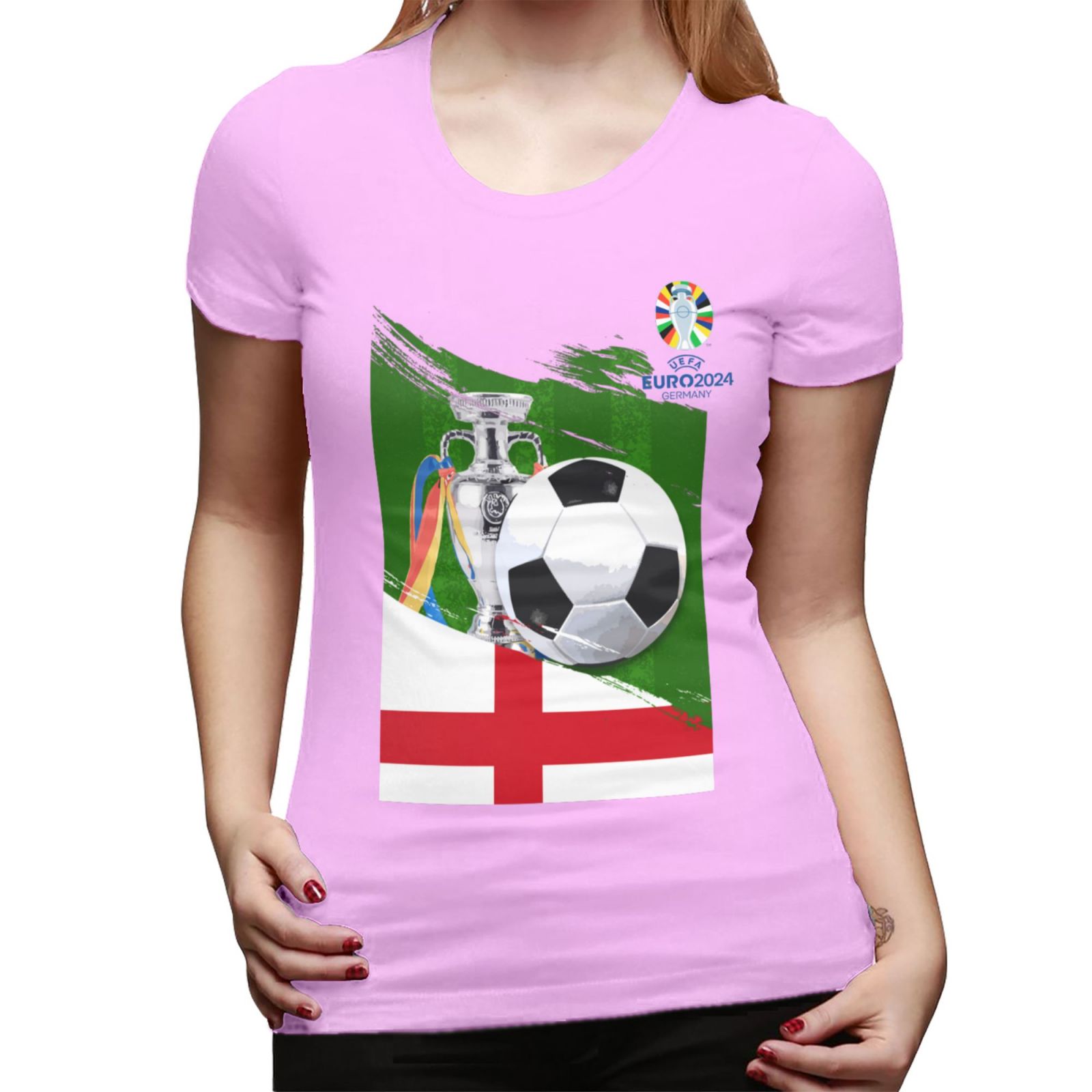Women's England EURO 2024 Basic Short Sleeve T-Shirt WBT1682 - Soccerfana