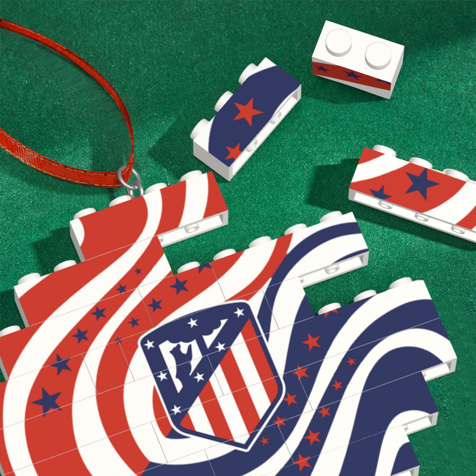 Atletico Madrid Building Block Puzzle Ornament BBP2018 - Soccerfana
