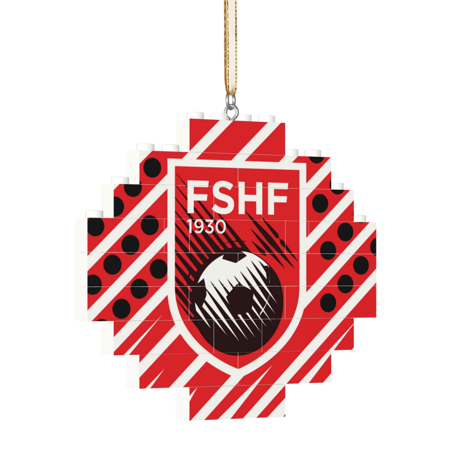 Albania Building Block Puzzle Ornament BBP2198 - Soccerfana