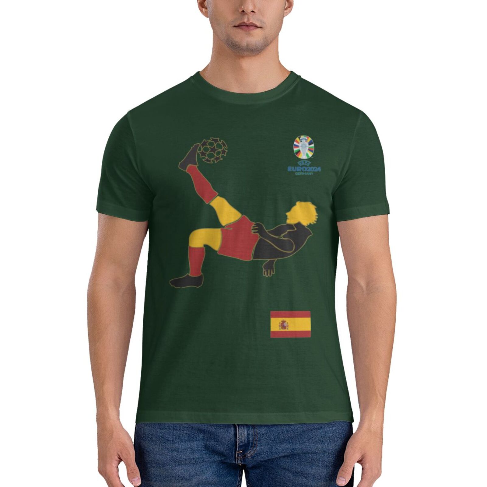Men's Spain EURO 2024 Basic Short Sleeve T-Shirt BST1724 - Soccerfana