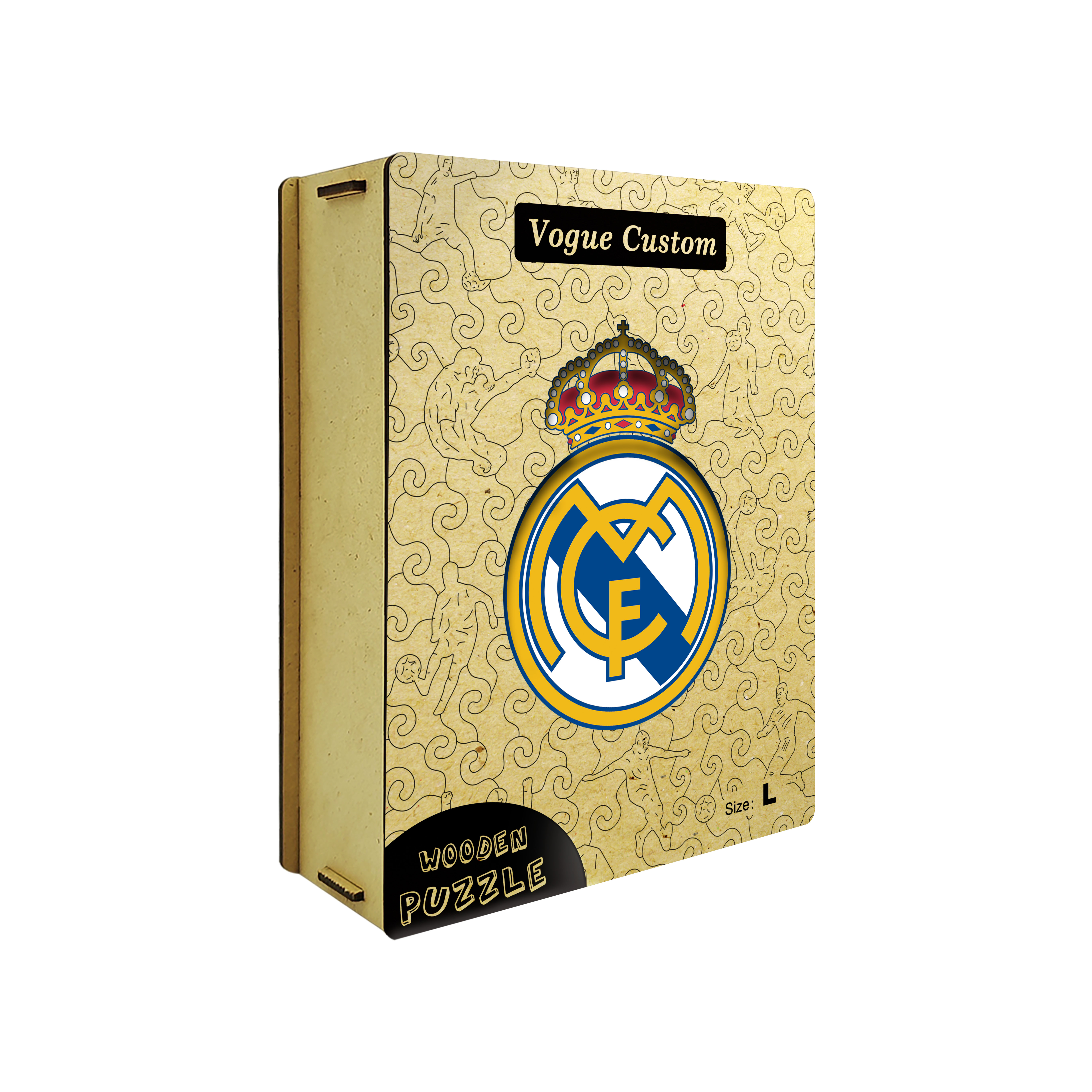 Real Madrid Logo Wooden Jigsaw Puzzle - Soccerfana