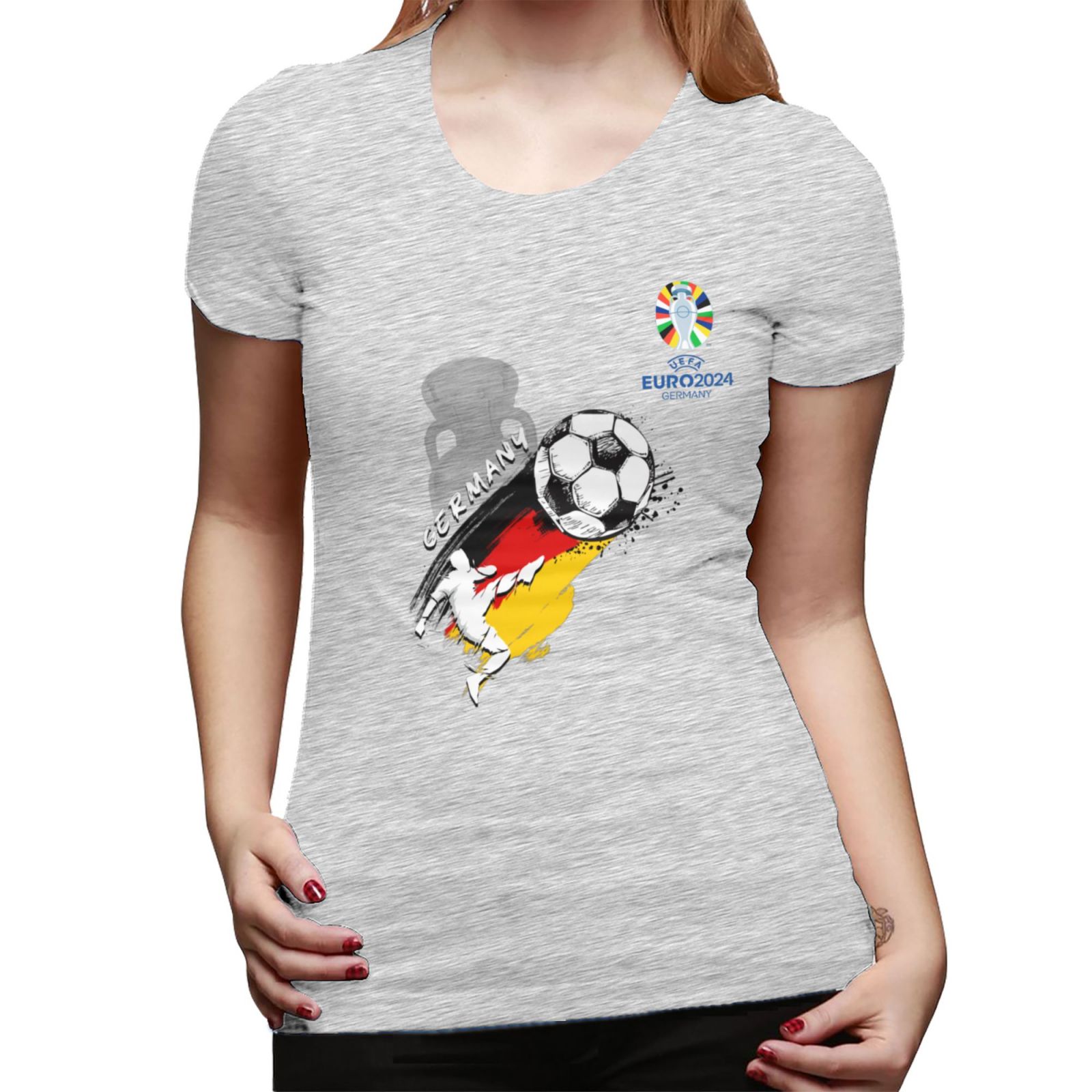 Women's Germany EURO 2024 Basic Short Sleeve T-Shirt WBT1680 - Soccerfana