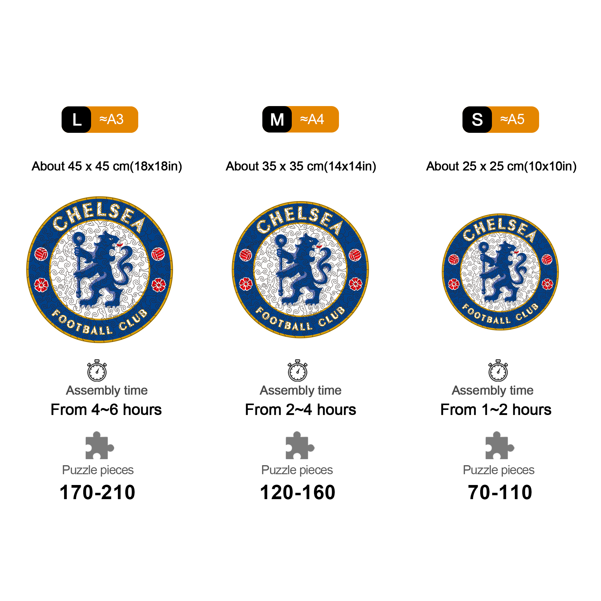 Chelsea Logo Wooden Jigsaw Puzzle - Soccerfana