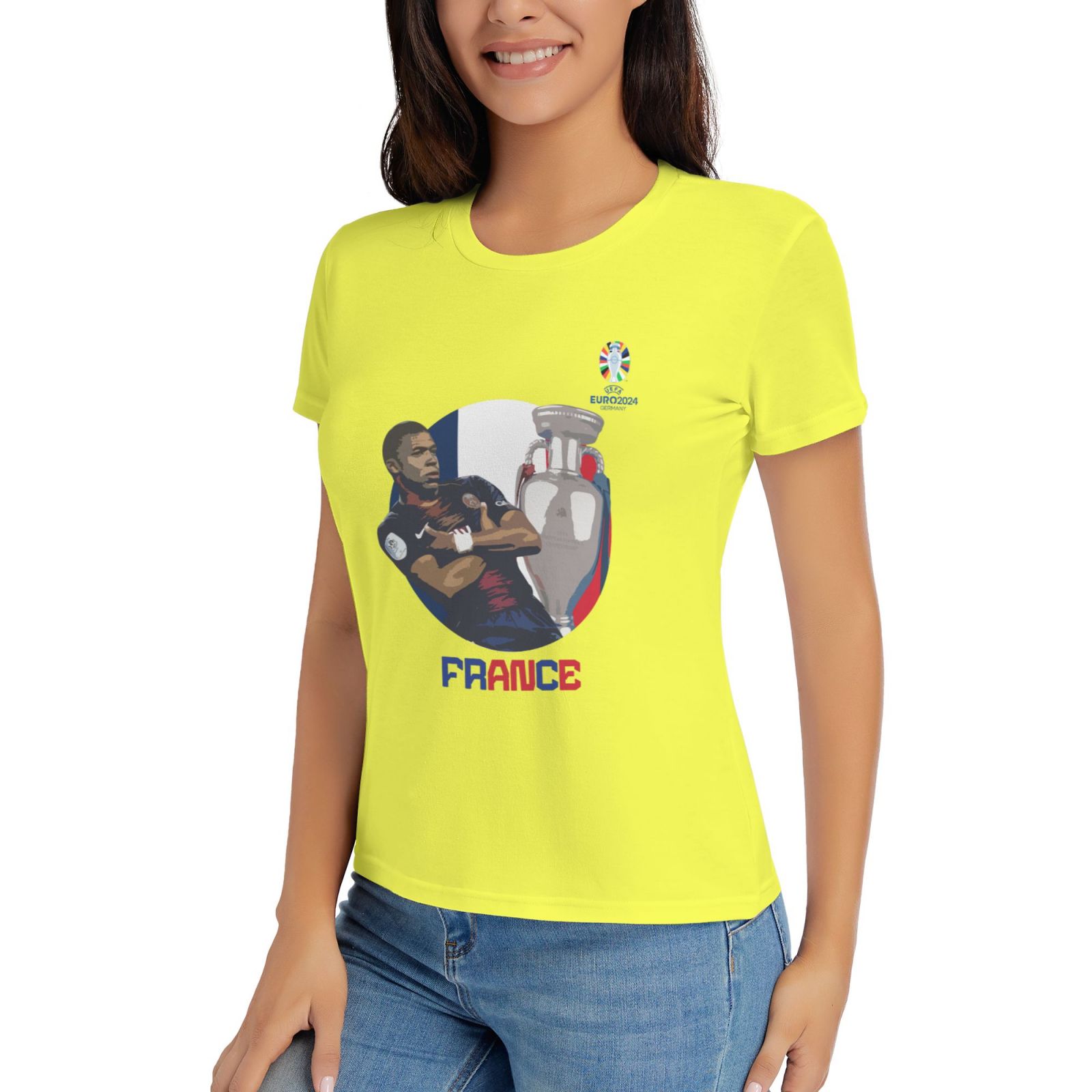 Women's France EURO 2024 Basic Short Sleeve T-Shirt WBT1730 - Soccerfana