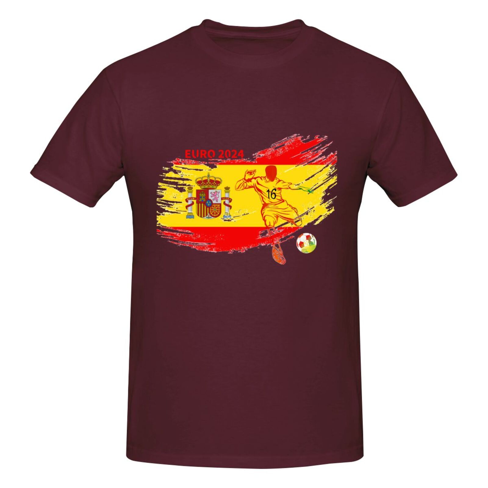 Men's Spain EURO 2024 Basic Short Sleeve T-Shirt BST1752 - Soccerfana