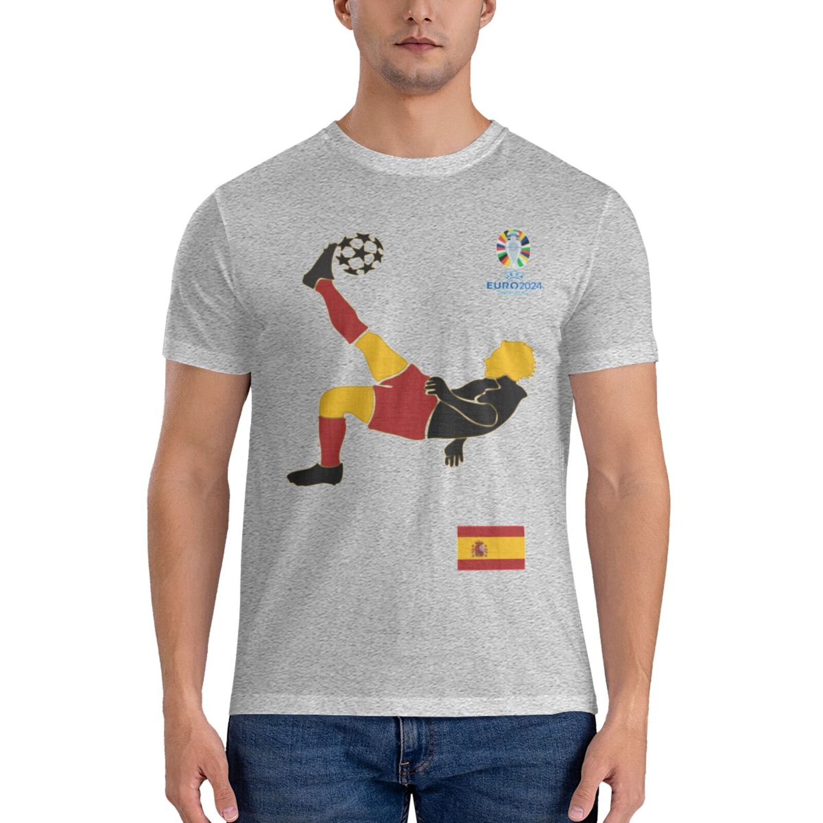 Men's Spain EURO 2024 Basic Short Sleeve T-Shirt BST1724 - Soccerfana