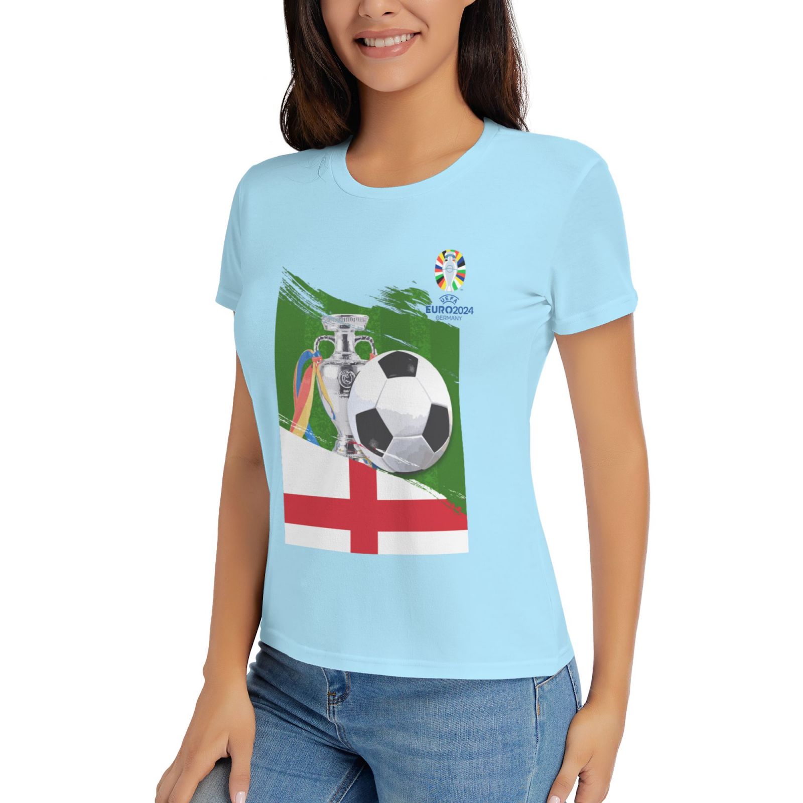 Women's England EURO 2024 Basic Short Sleeve T-Shirt WBT1682 - Soccerfana