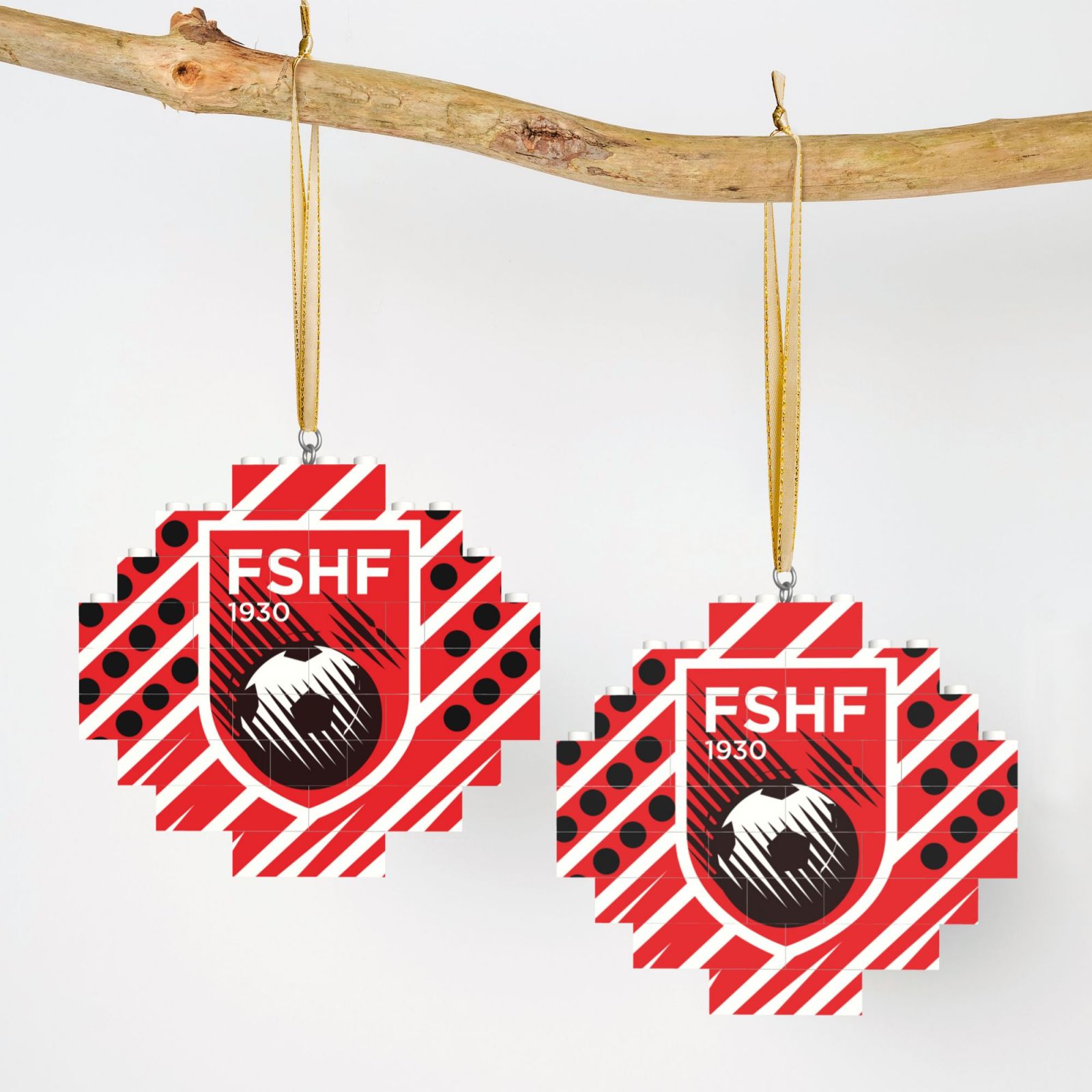 Albania Building Block Puzzle Ornament BBP2198 - Soccerfana