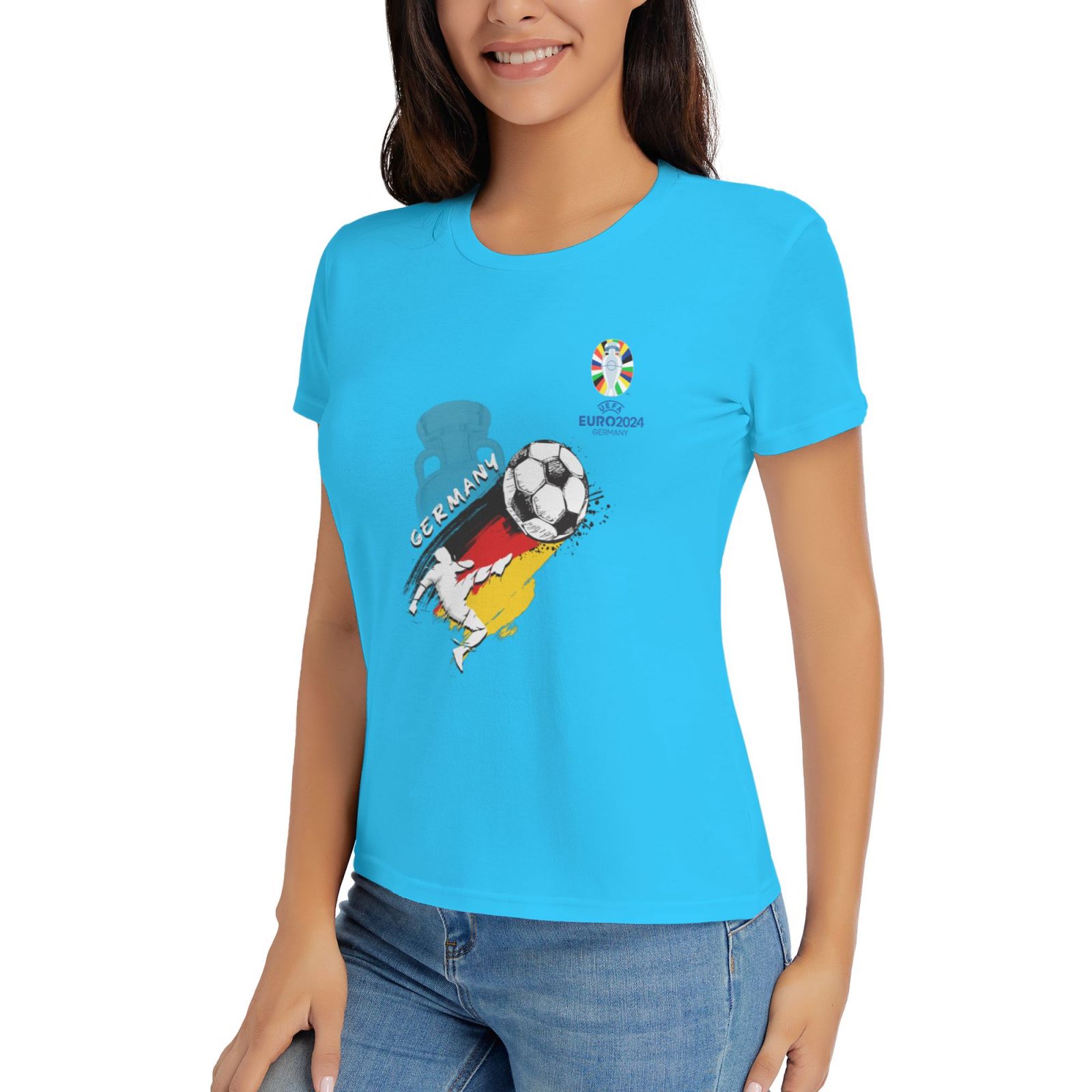 Women's Germany EURO 2024 Basic Short Sleeve T-Shirt WBT1680 - Soccerfana