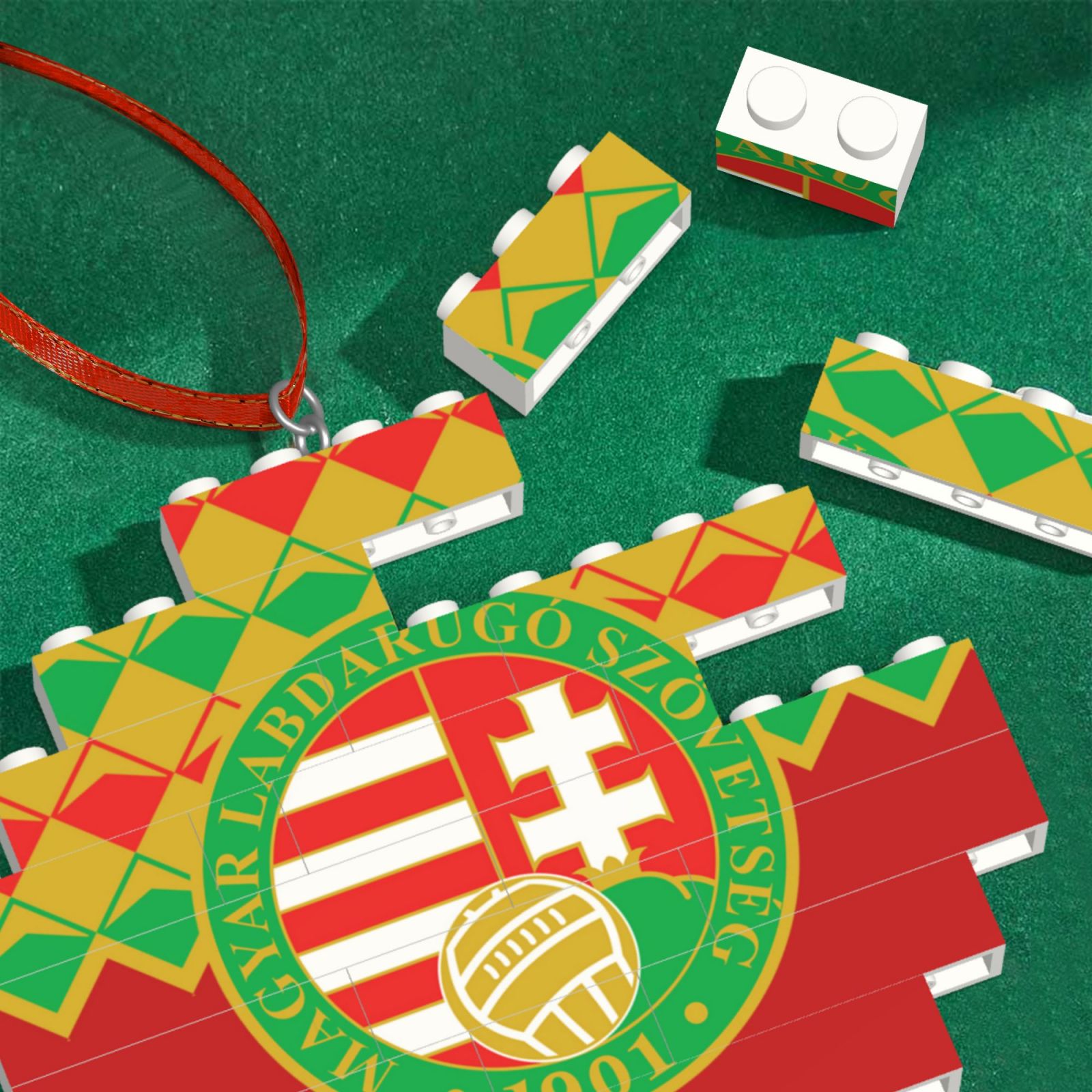 Hungary Building Block Puzzle Ornament BBP2184 - Soccerfana