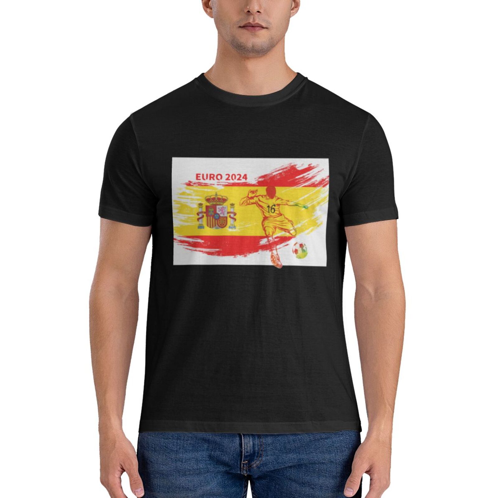 Men's Spain EURO 2024 Basic Short Sleeve T-Shirt BST1753 - Soccerfana