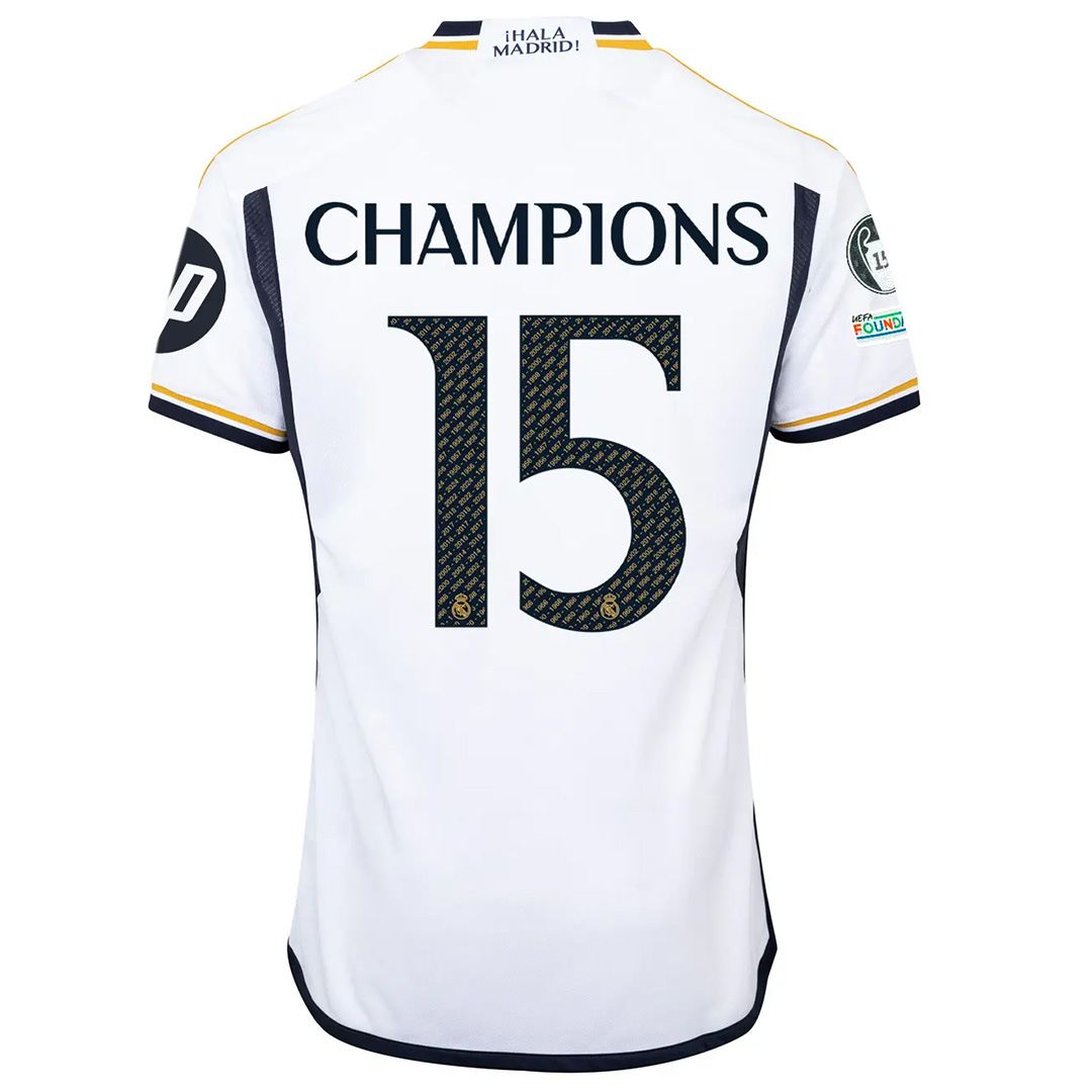 [CHAMPIONS #15] Real Madrid UCL FINAL Home Jersey 2023/24 - Soccerfana