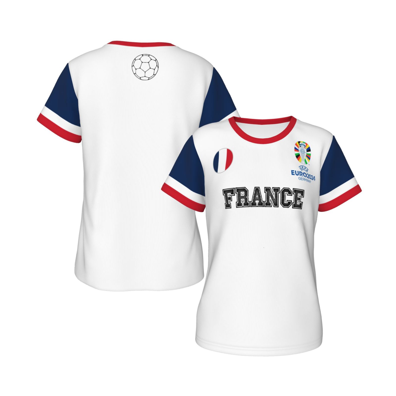 Women's France EURO 2024 Short Sleeve T-Shirt WST1684 - Soccerfana