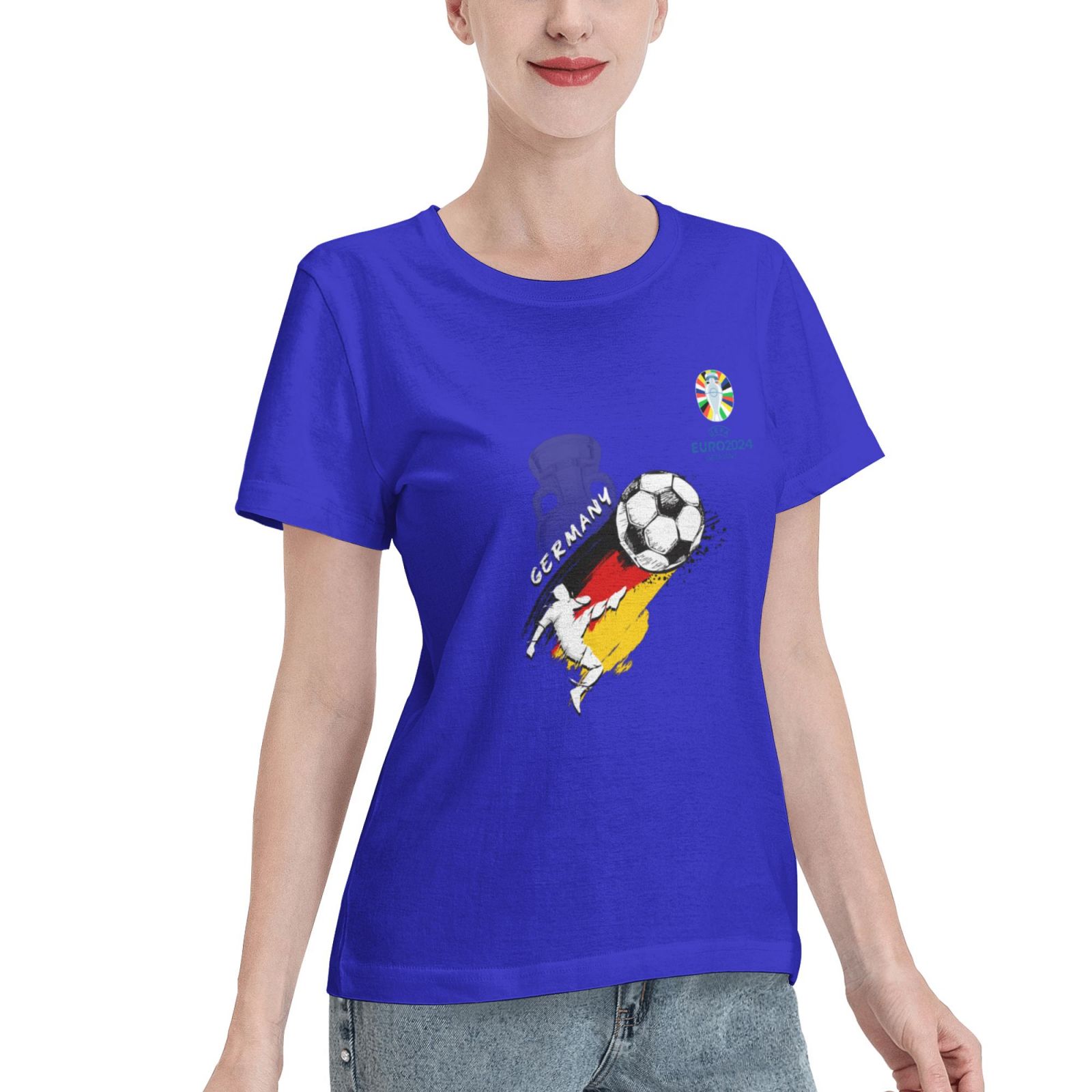 Women's Germany EURO 2024 Basic Short Sleeve T-Shirt WBT1680 - Soccerfana