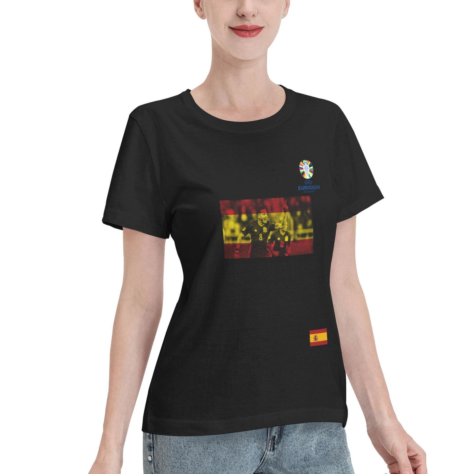 Women's Spain EURO 2024 Basic Short Sleeve T-Shirt WBT1740 - Soccerfana