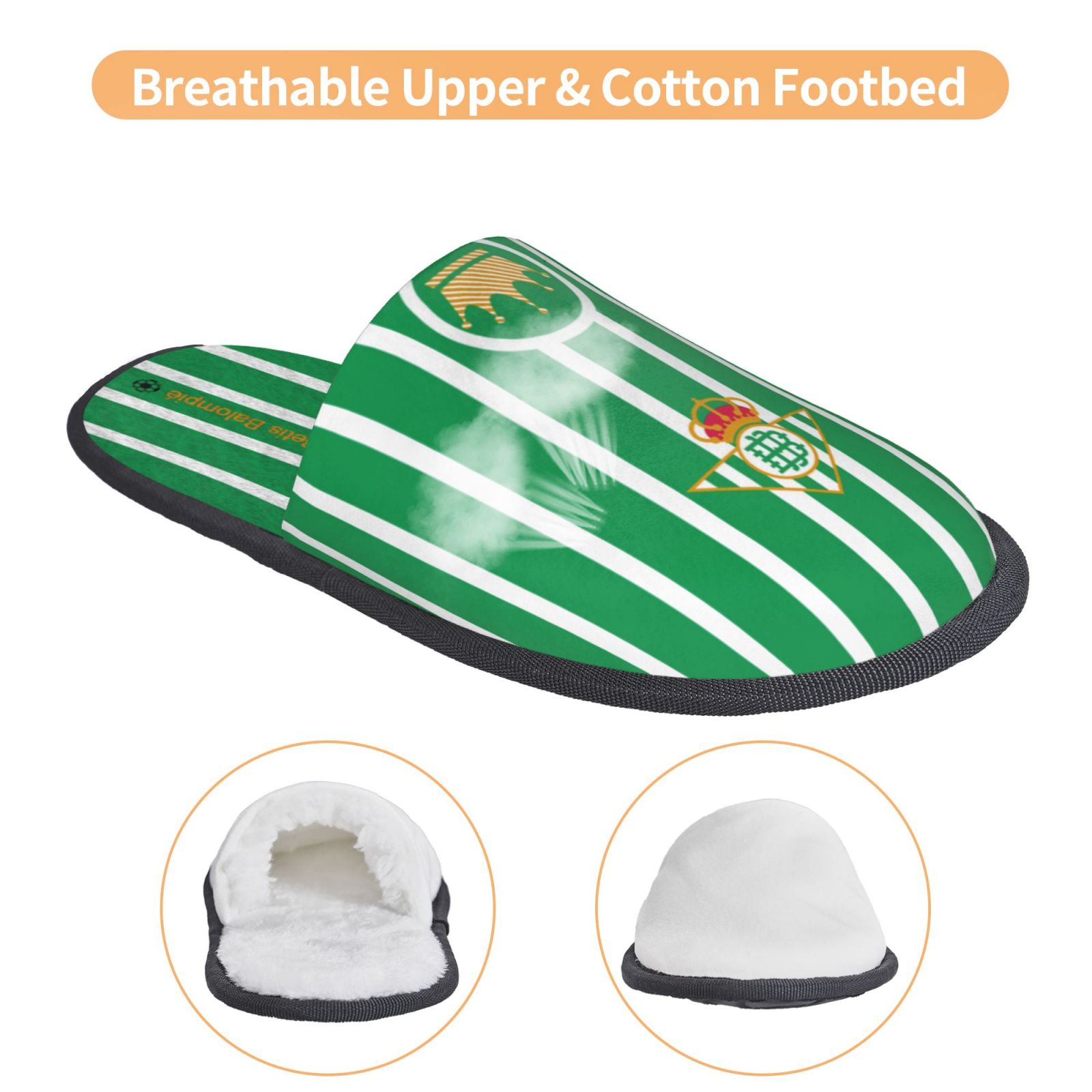 Real Betis Cotton Slippers FSP2332 - Soccerfana