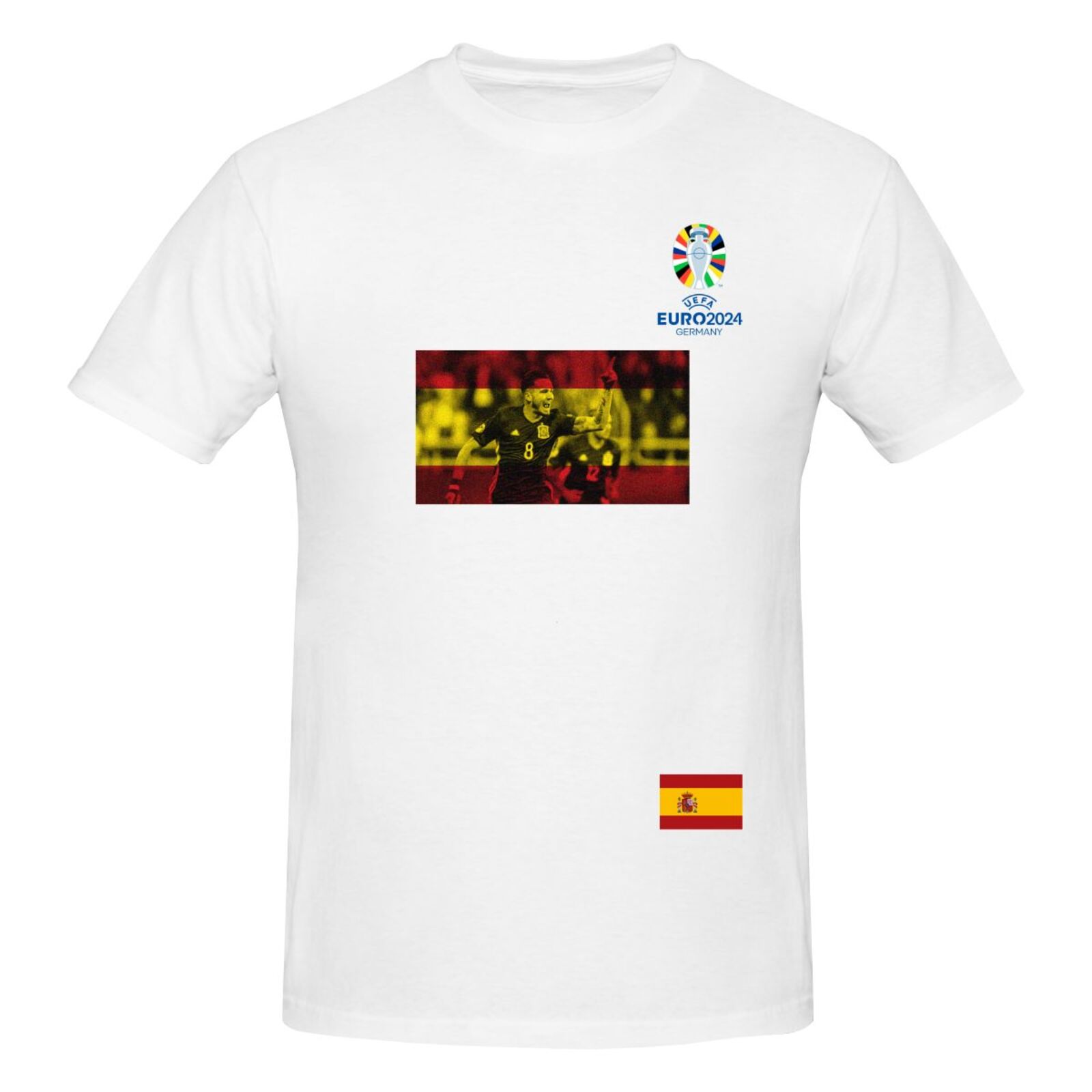 Men's Spain EURO 2024 Basic Short Sleeve T-Shirt BST1739 - Soccerfana