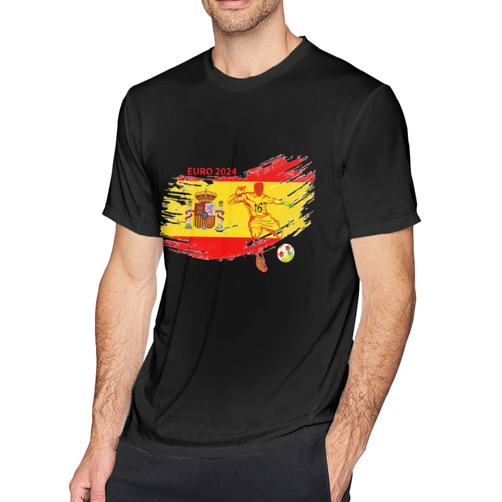 Men's Spain EURO 2024 Basic Short Sleeve T-Shirt BST1752 - Soccerfana