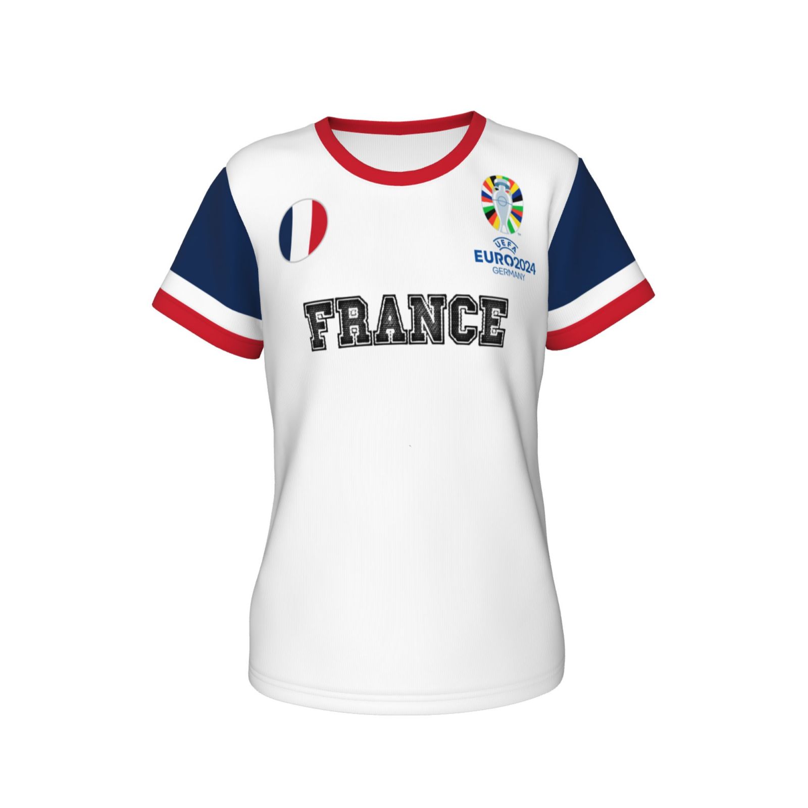 Women's France EURO 2024 Short Sleeve T-Shirt WST1684 - Soccerfana
