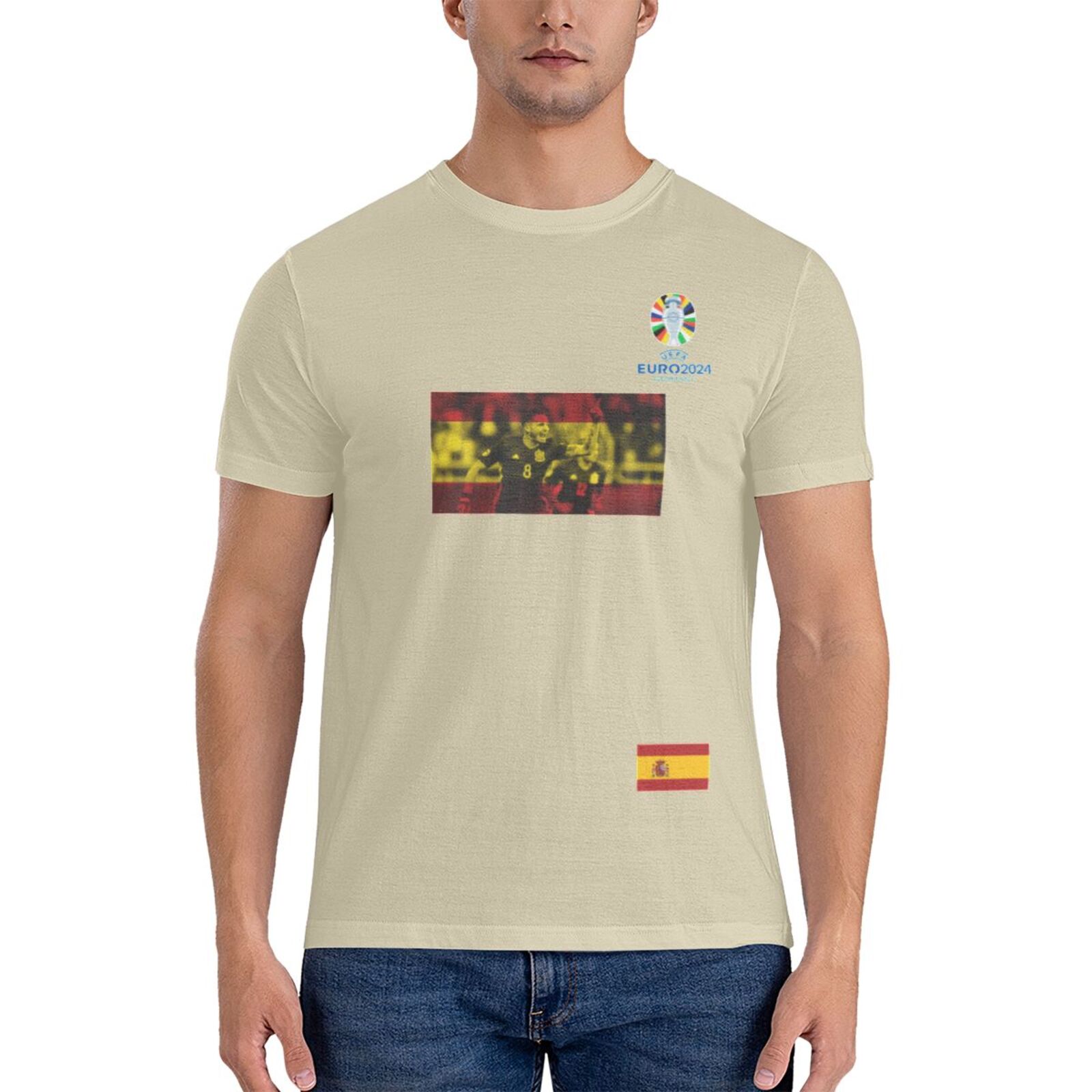 Men's Spain EURO 2024 Basic Short Sleeve T-Shirt BST1739 - Soccerfana