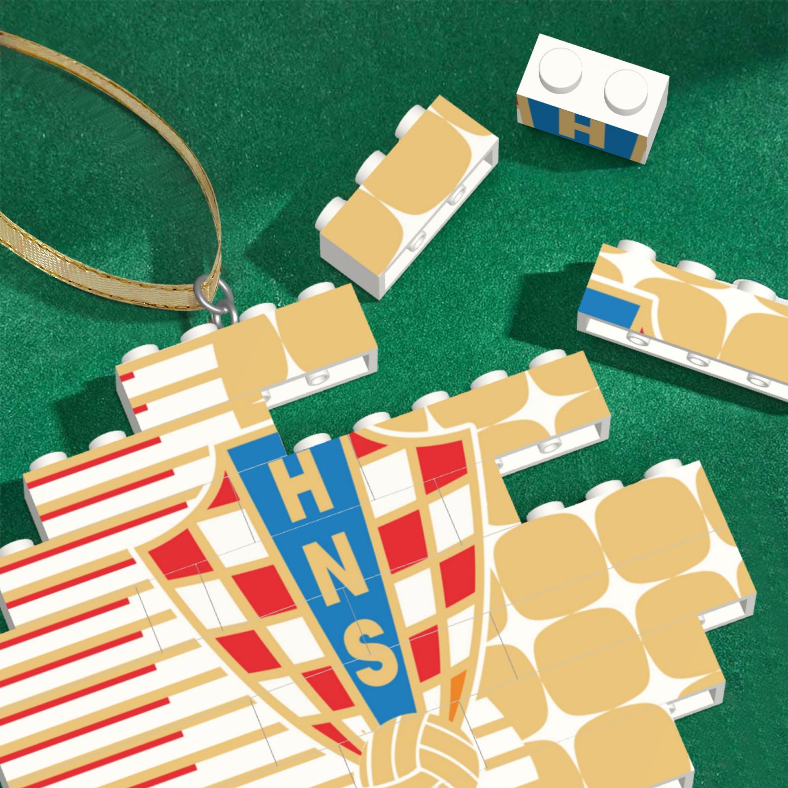 Croatia Building Block Puzzle Ornament BBP2110 - Soccerfana