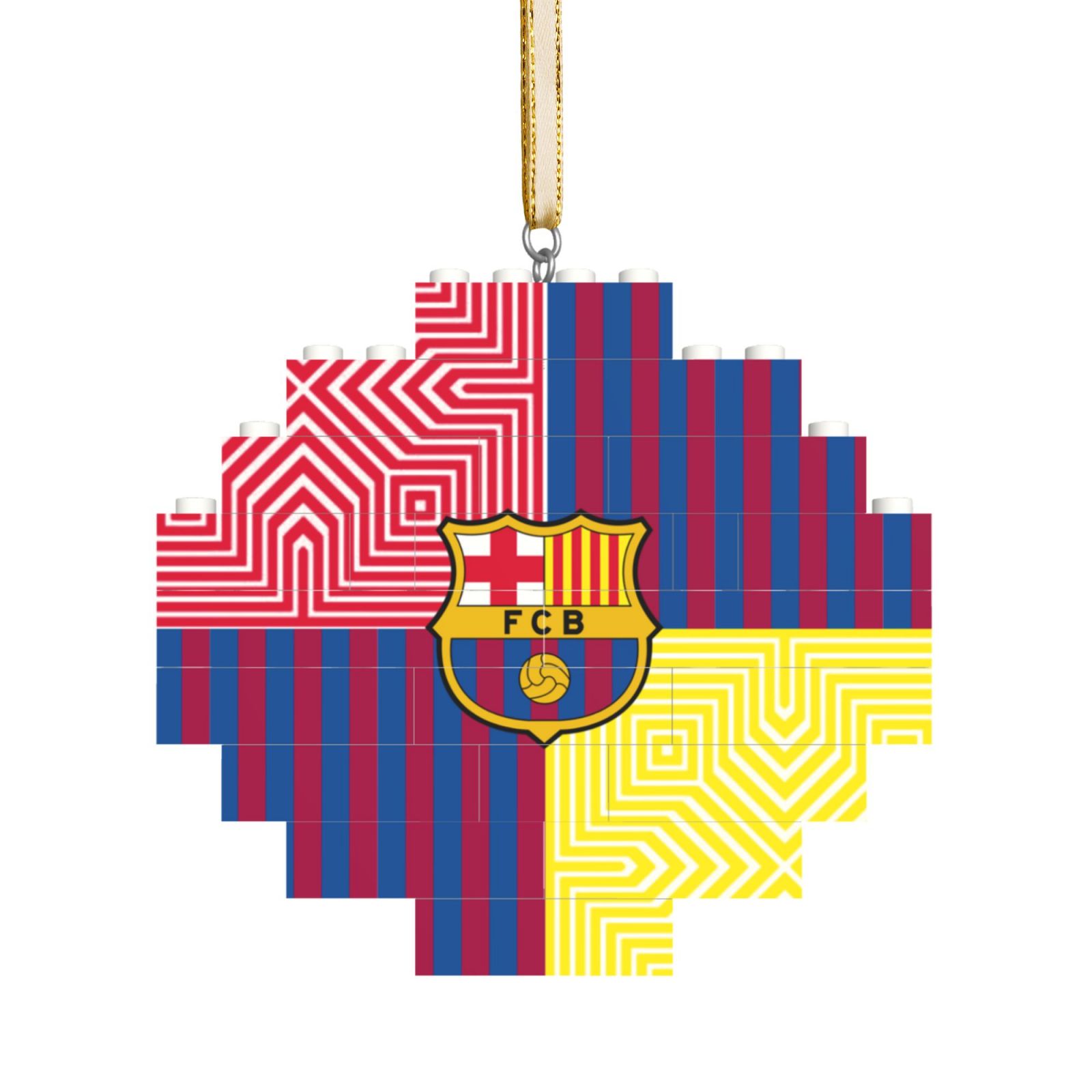 Barcelona Building Block Puzzle Ornament BBP1989 - Soccerfana