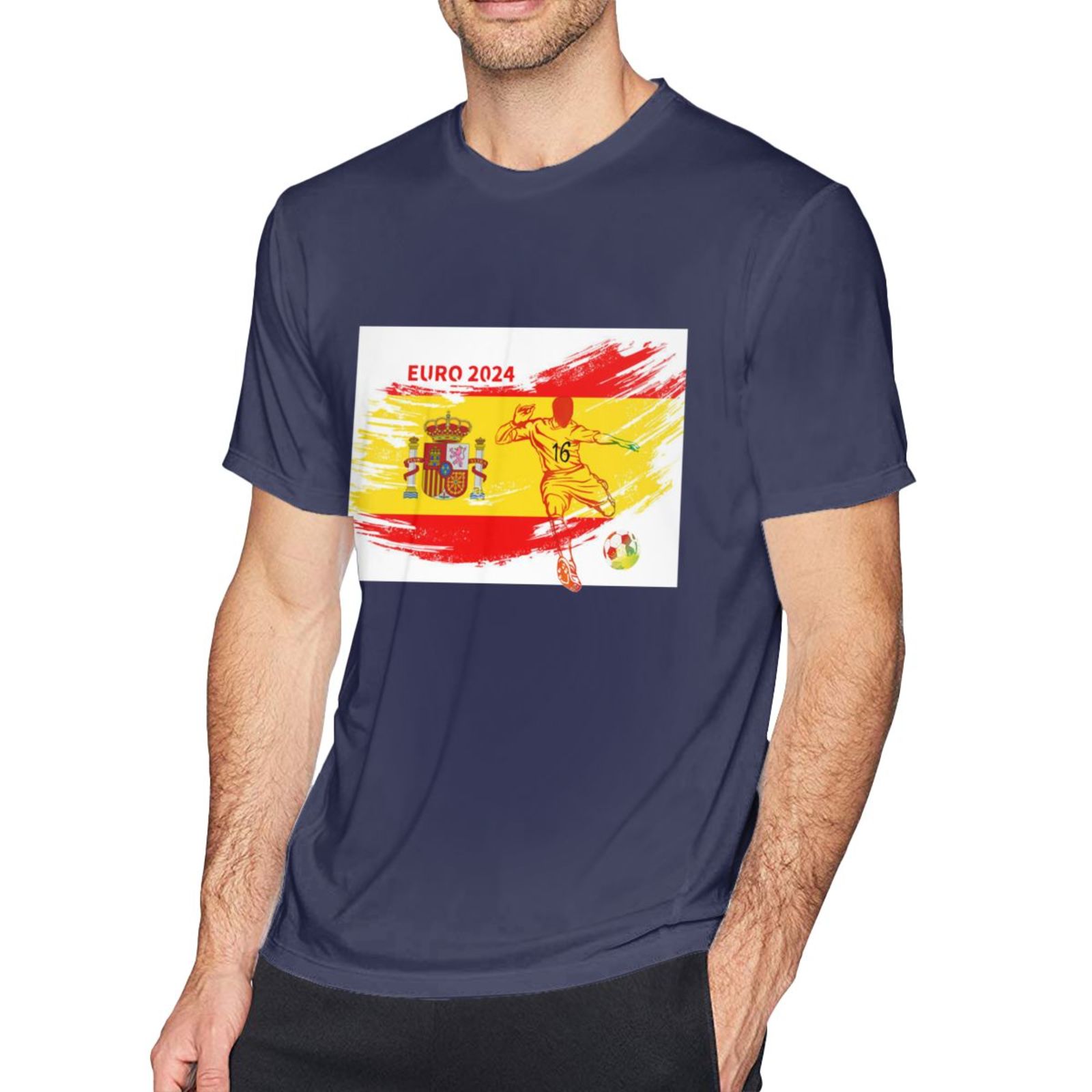 Men's Spain EURO 2024 Basic Short Sleeve T-Shirt BST1753 - Soccerfana