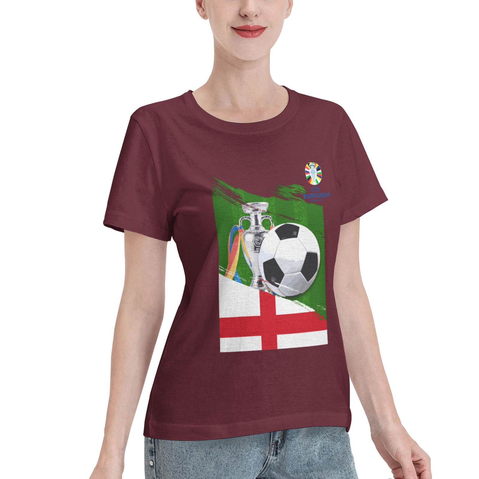 Women's England EURO 2024 Basic Short Sleeve T-Shirt WBT1682 - Soccerfana