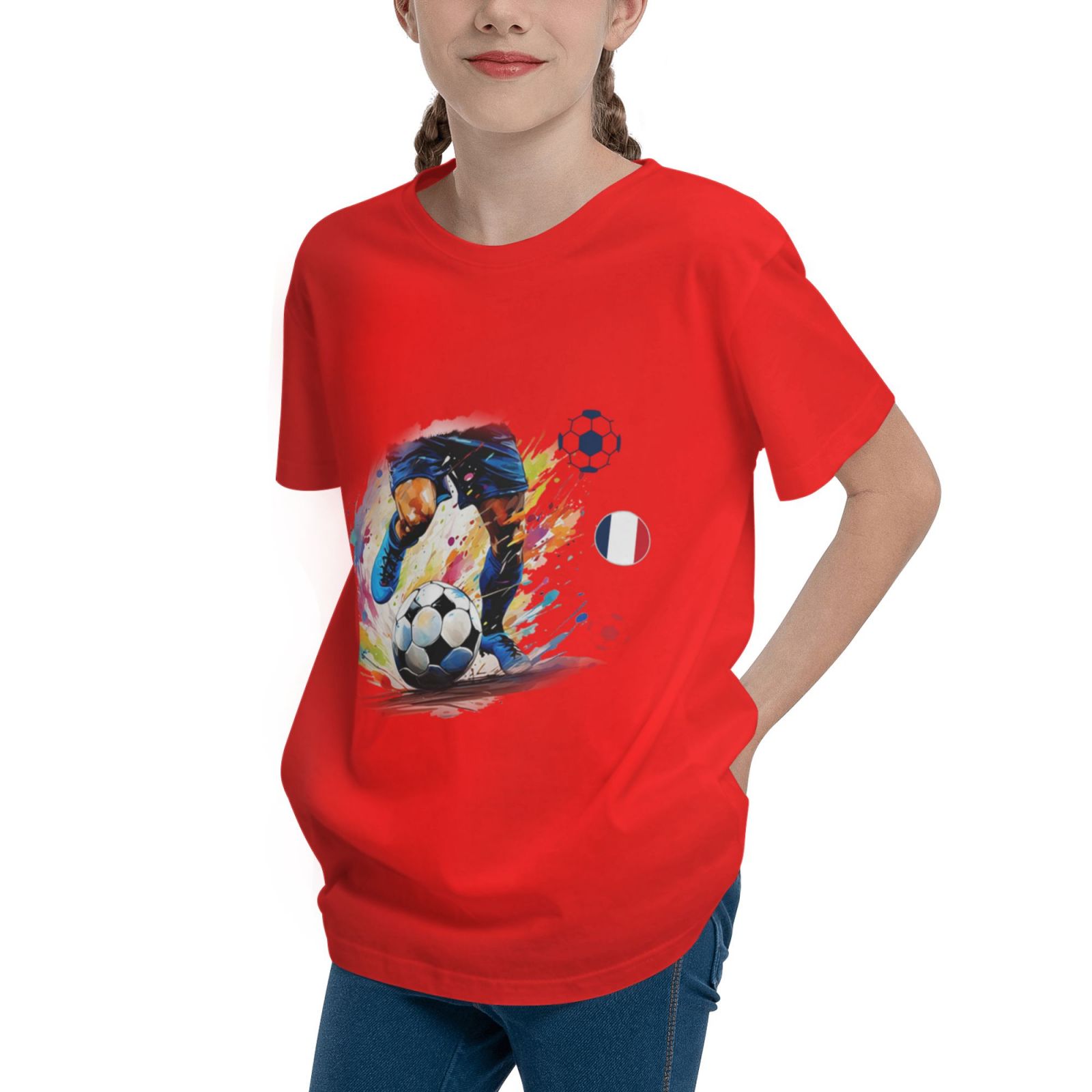 Kid's France EURO 2024 Teenage T-shirt TET1755 - Soccerfana