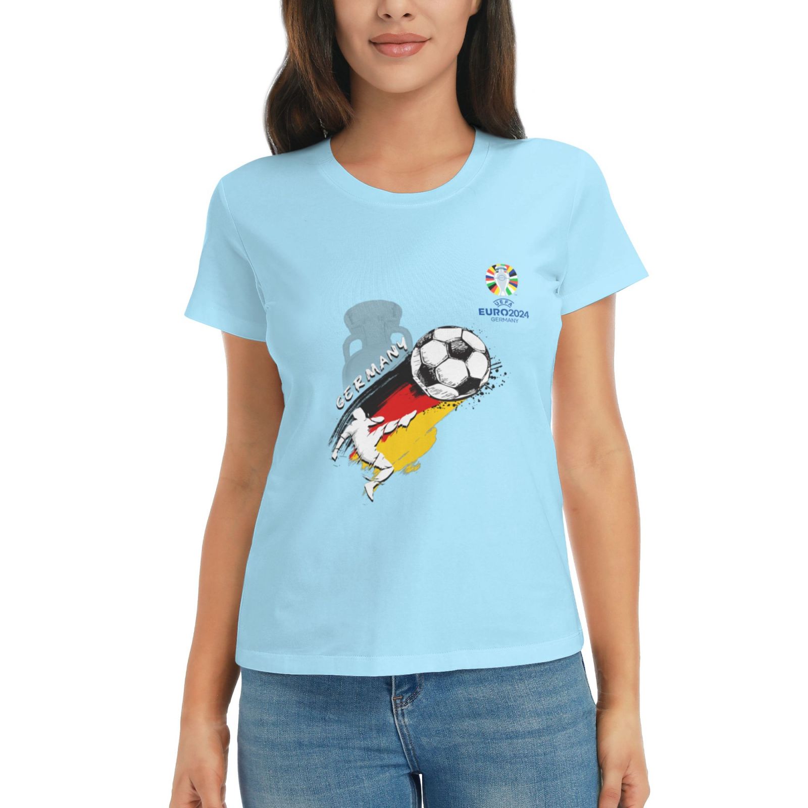 Women's Germany EURO 2024 Basic Short Sleeve T-Shirt WBT1680 - Soccerfana