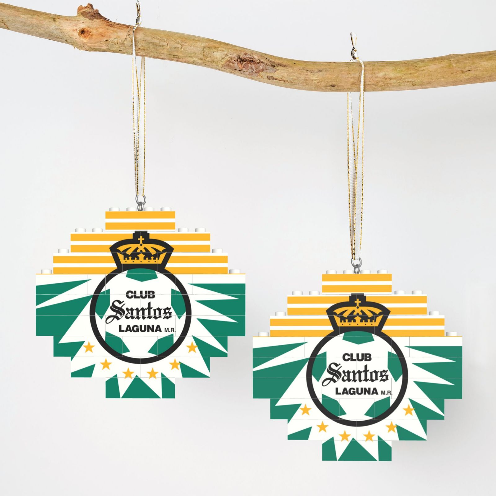 Santos Laguna Building Block Puzzle Ornament BBP2196 - Soccerfana