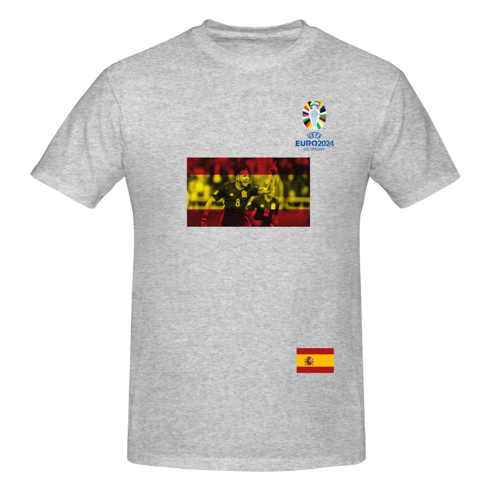 Men's Spain EURO 2024 Basic Short Sleeve T-Shirt BST1739 - Soccerfana