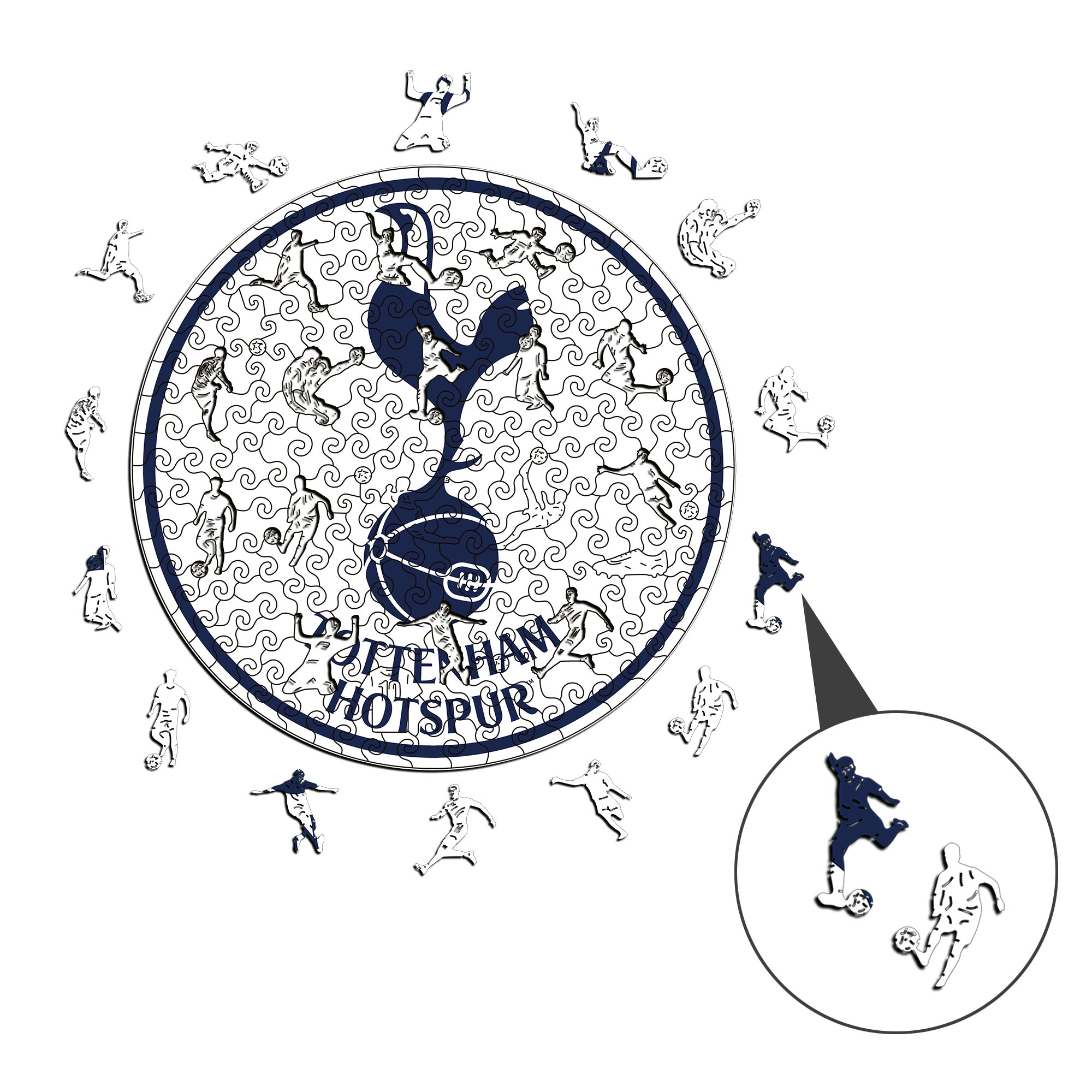 Tottenham Hotspur Logo Wooden Jigsaw Puzzle - Soccerfana