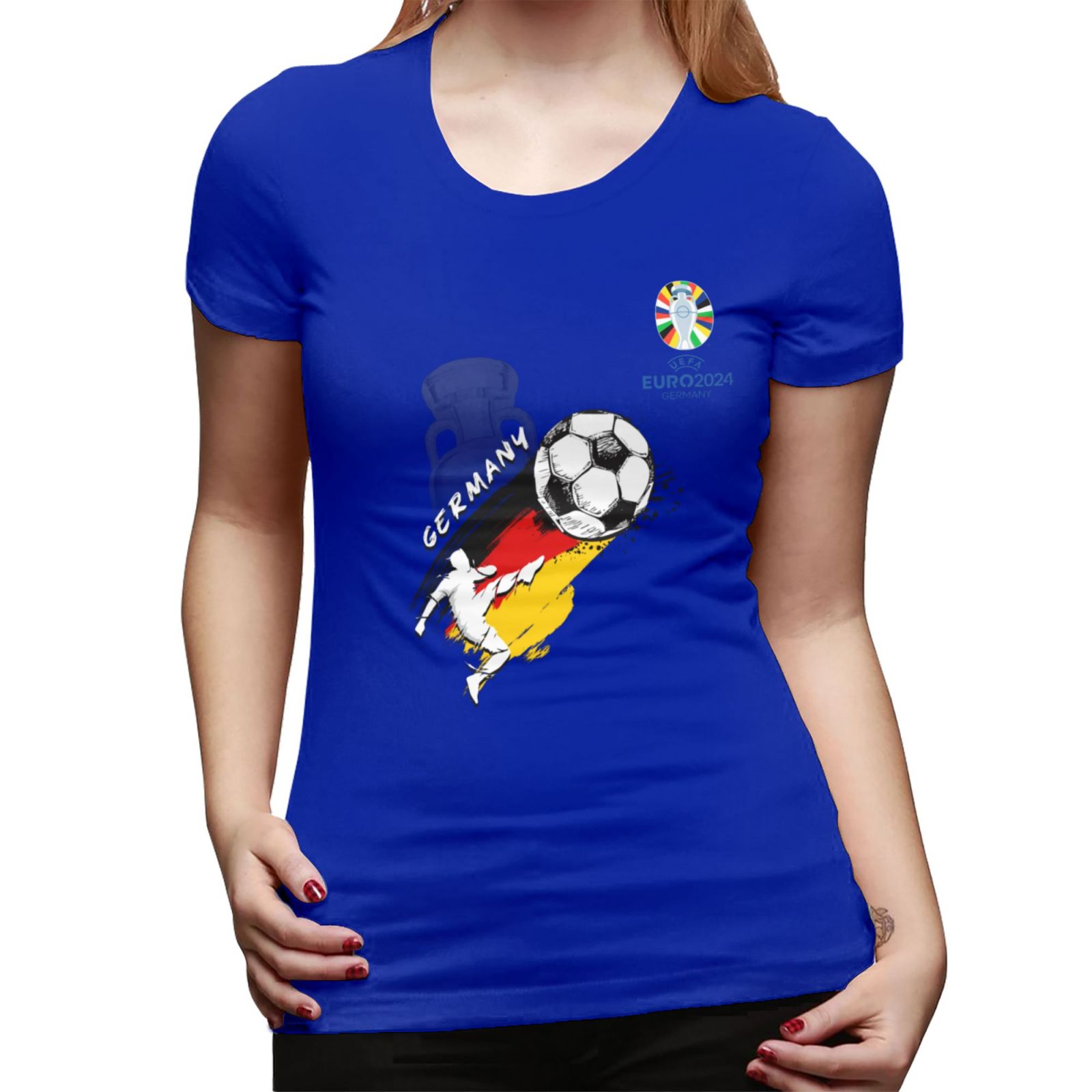 Women's Germany EURO 2024 Basic Short Sleeve T-Shirt WBT1680 - Soccerfana
